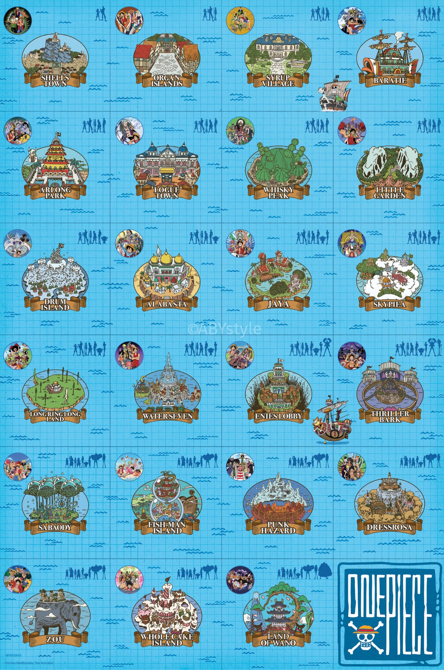 Poster One Piece - Log Itinerary 61x91,5cm