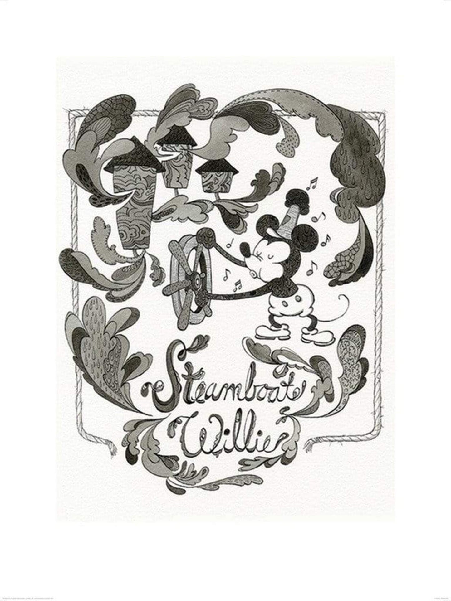 Art Print Mickey Mouse - Steamboat Willie Steam 60x80cm