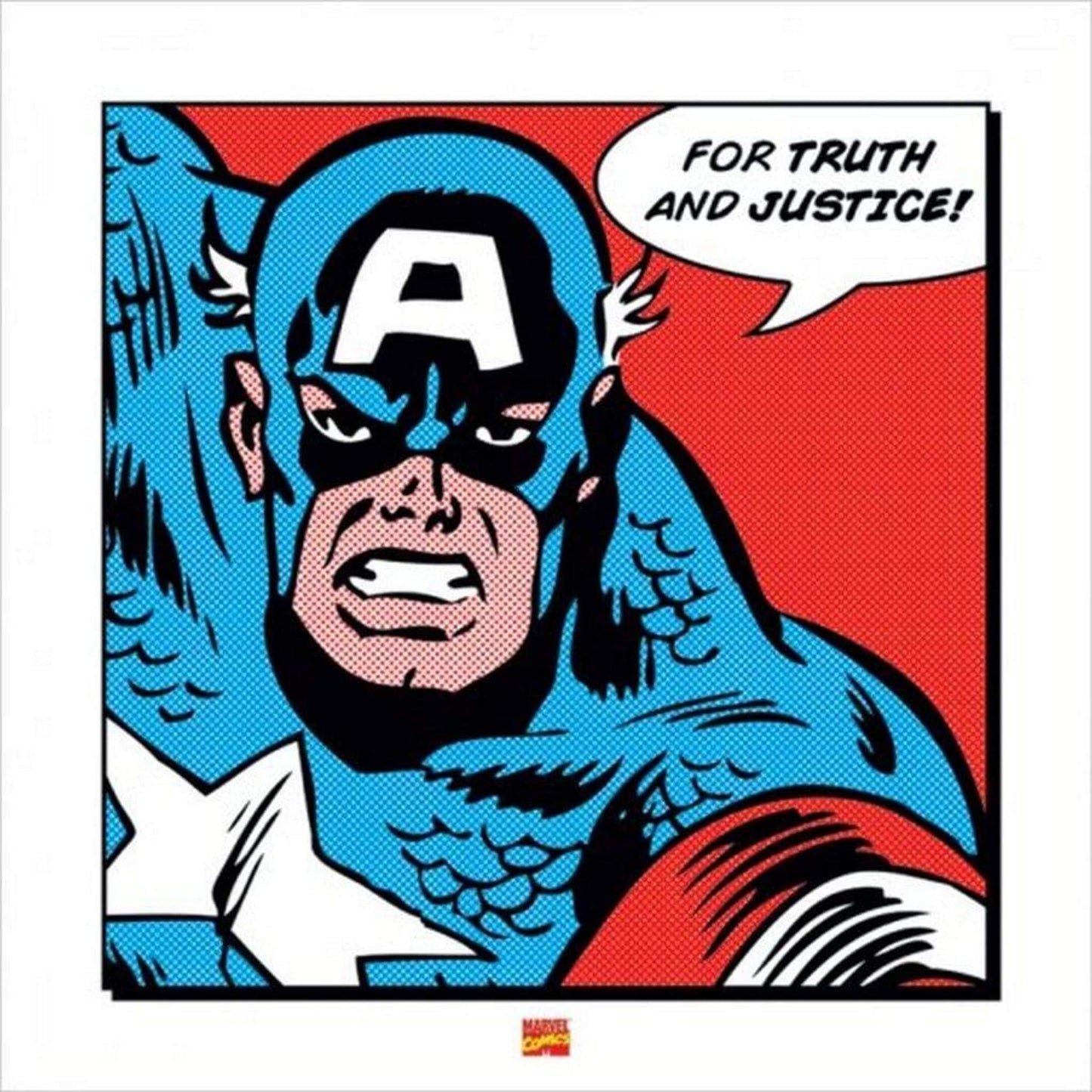 Art Print Captain America - For truth and justice 40x40cm