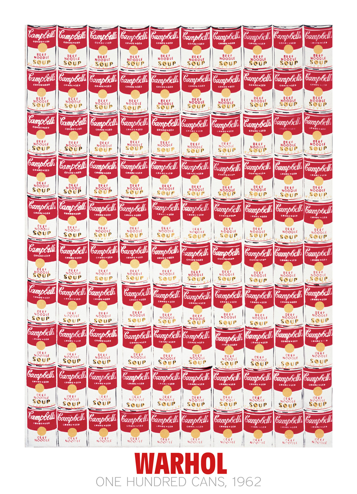 Art Print Andy Warhol - One Hundred Cans 1962 65x90cm