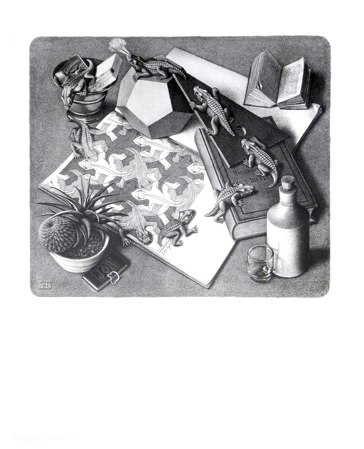 Art Print M. C. Escher - Reptilien 55x65cm