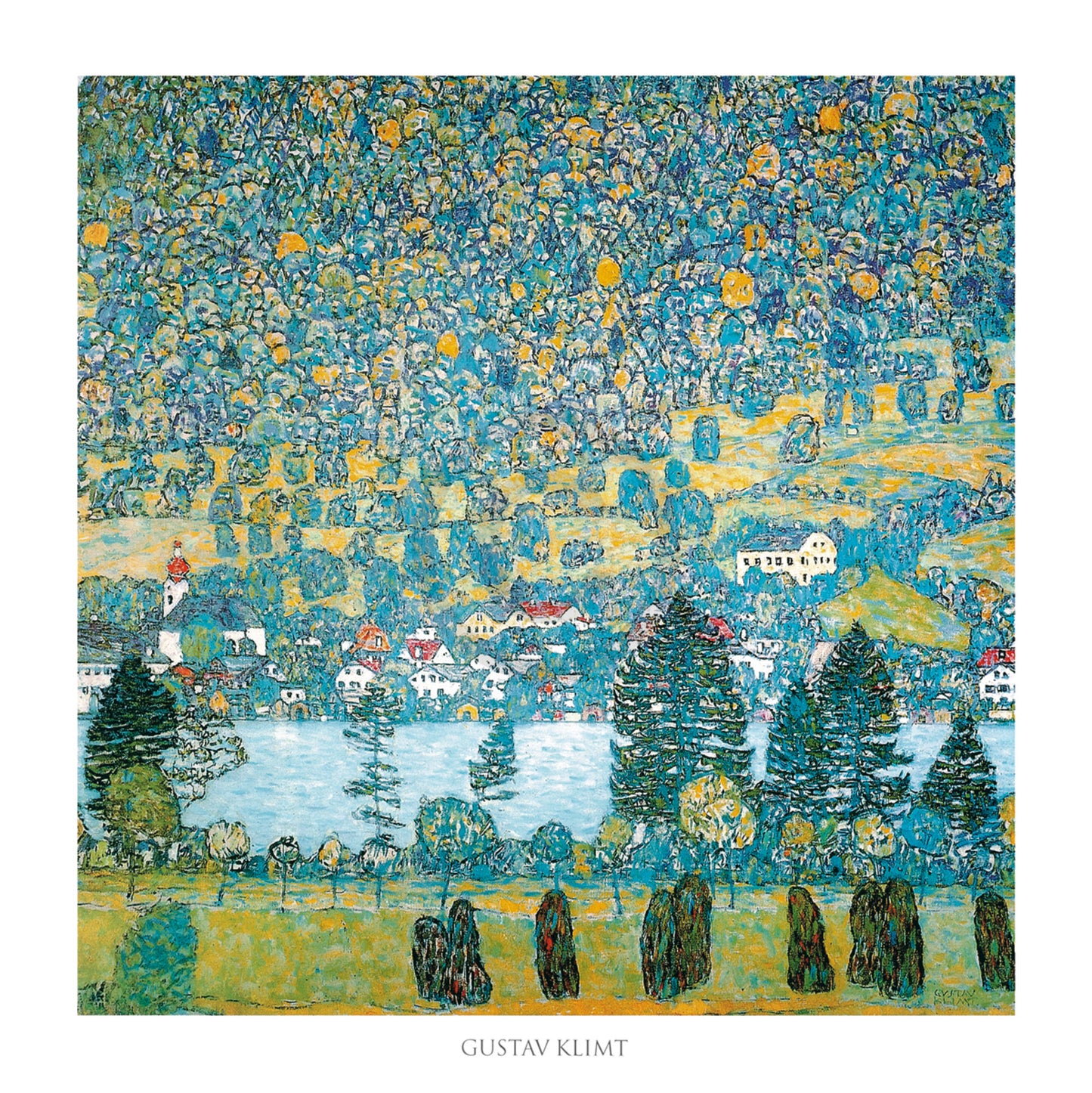 Art Print Gustav Klimt - Pendio montano a Unterach 70x70cm