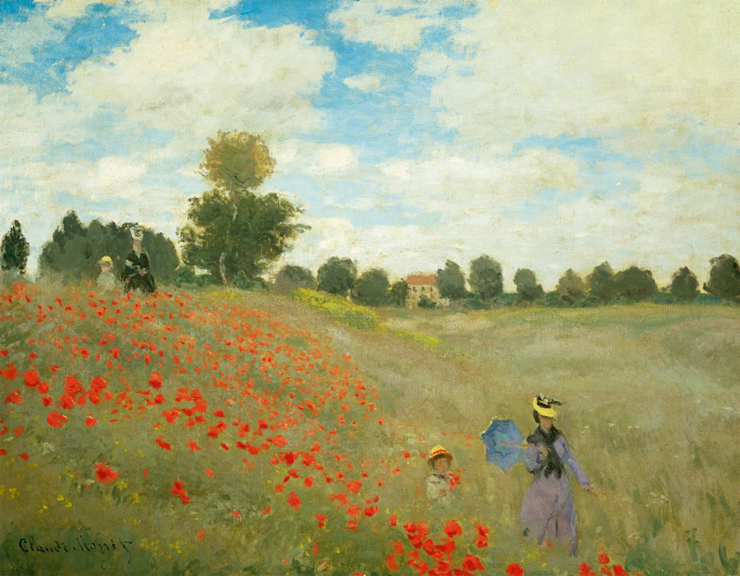 Art Print Claude Monet Mohnfeld bei Argenteuil 90x70cm
