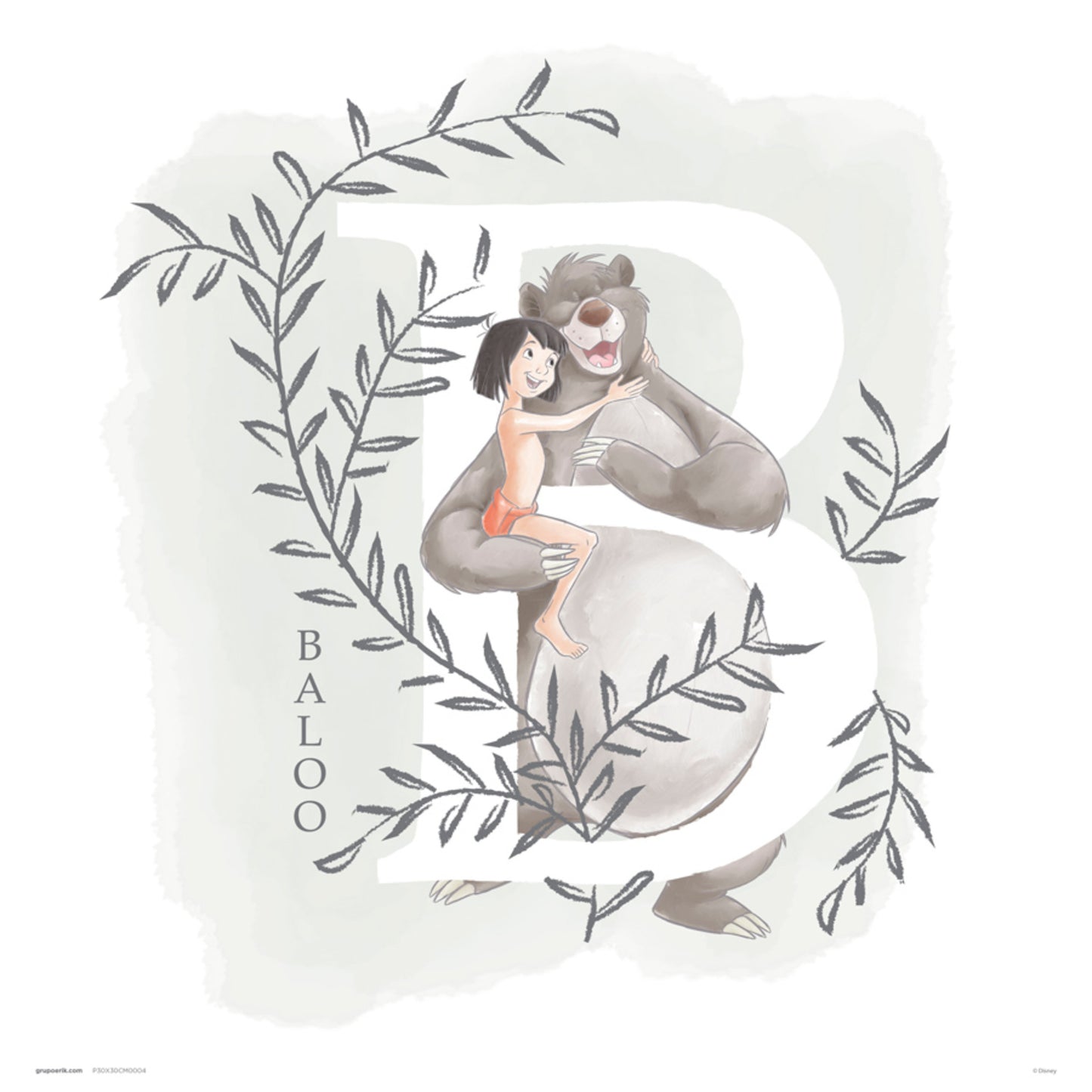 Art Print Disney The Jungle Book 30x30cm