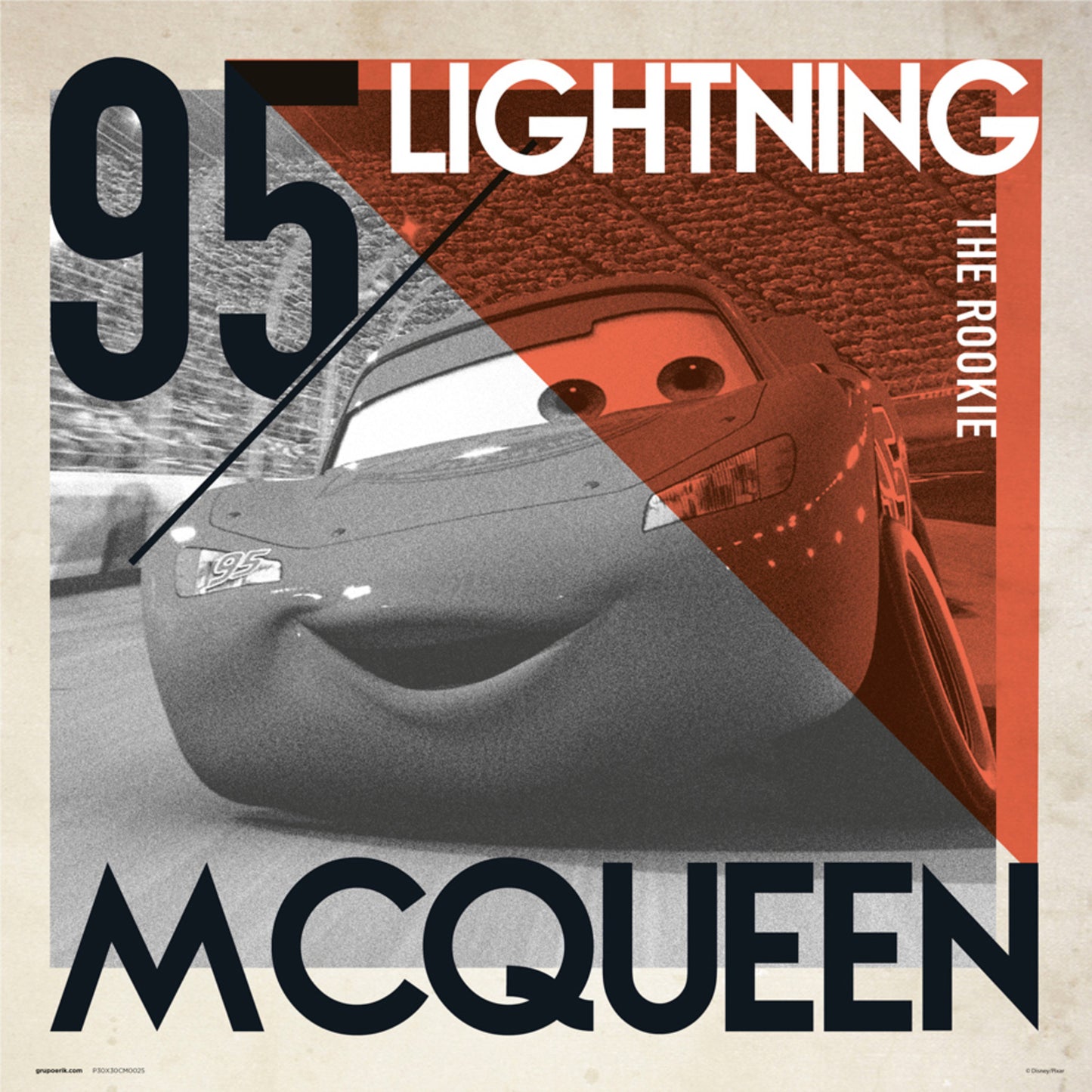 Art Print Disney Cars Lightning McQueen 30x30cm