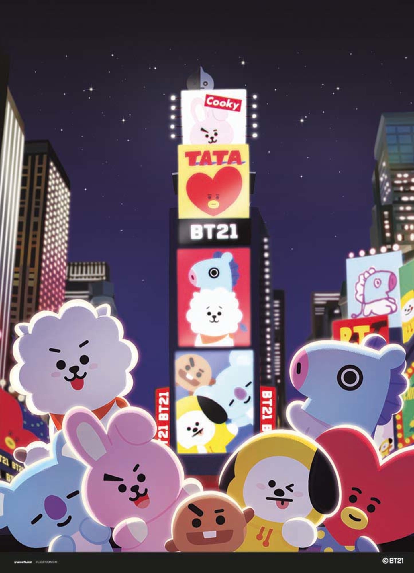 Art Print BT21 Time Square 30x40cm