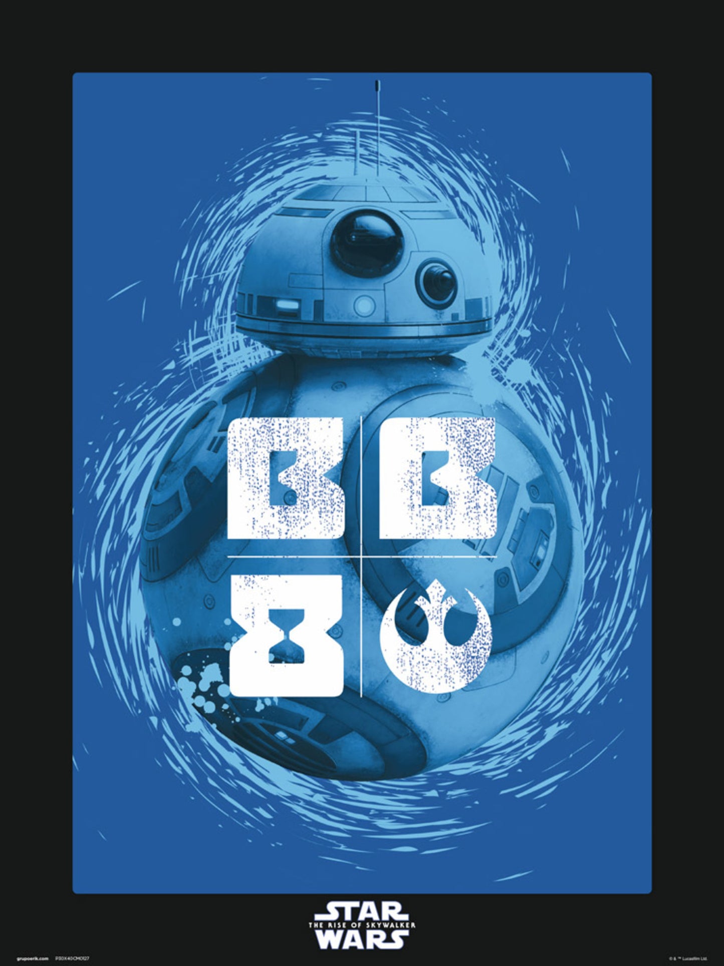 Art Print Star Wars Episode IX BB 8 Blue 30x40cm