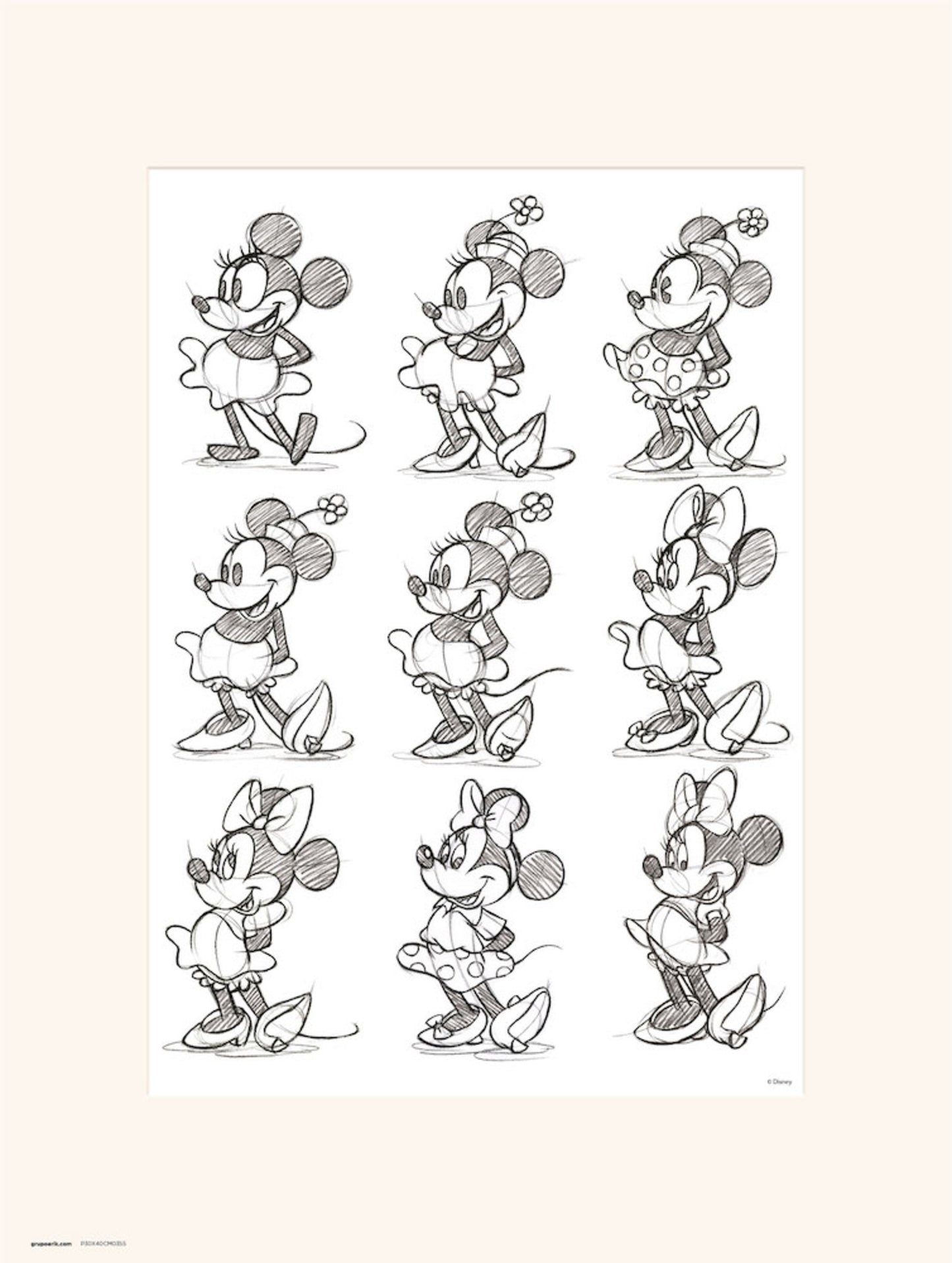 Art Print Disney Minnie Sketch 30x40cm