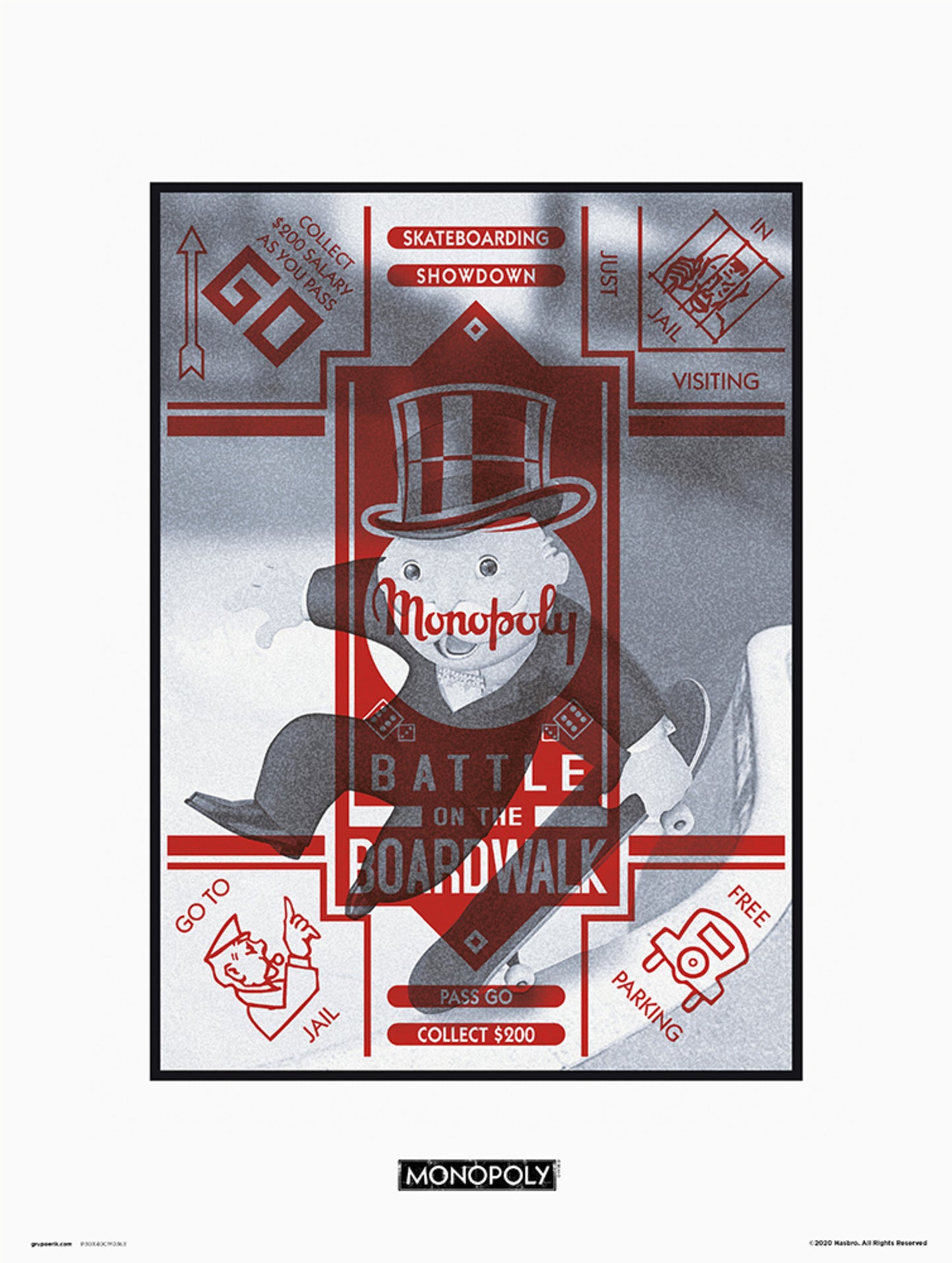 Art Print Monopoly Skateboarding 30x40cm