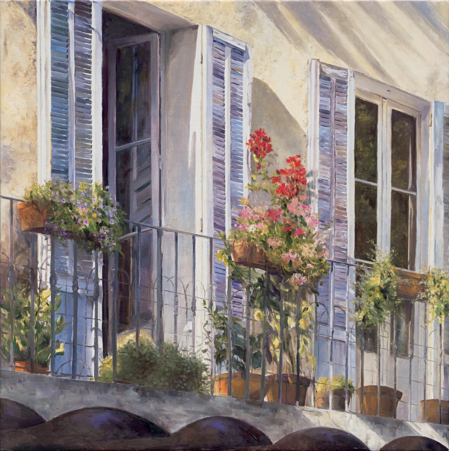 Art Print Christian Sommer - Balcon à Grasse Provence 98x98cm