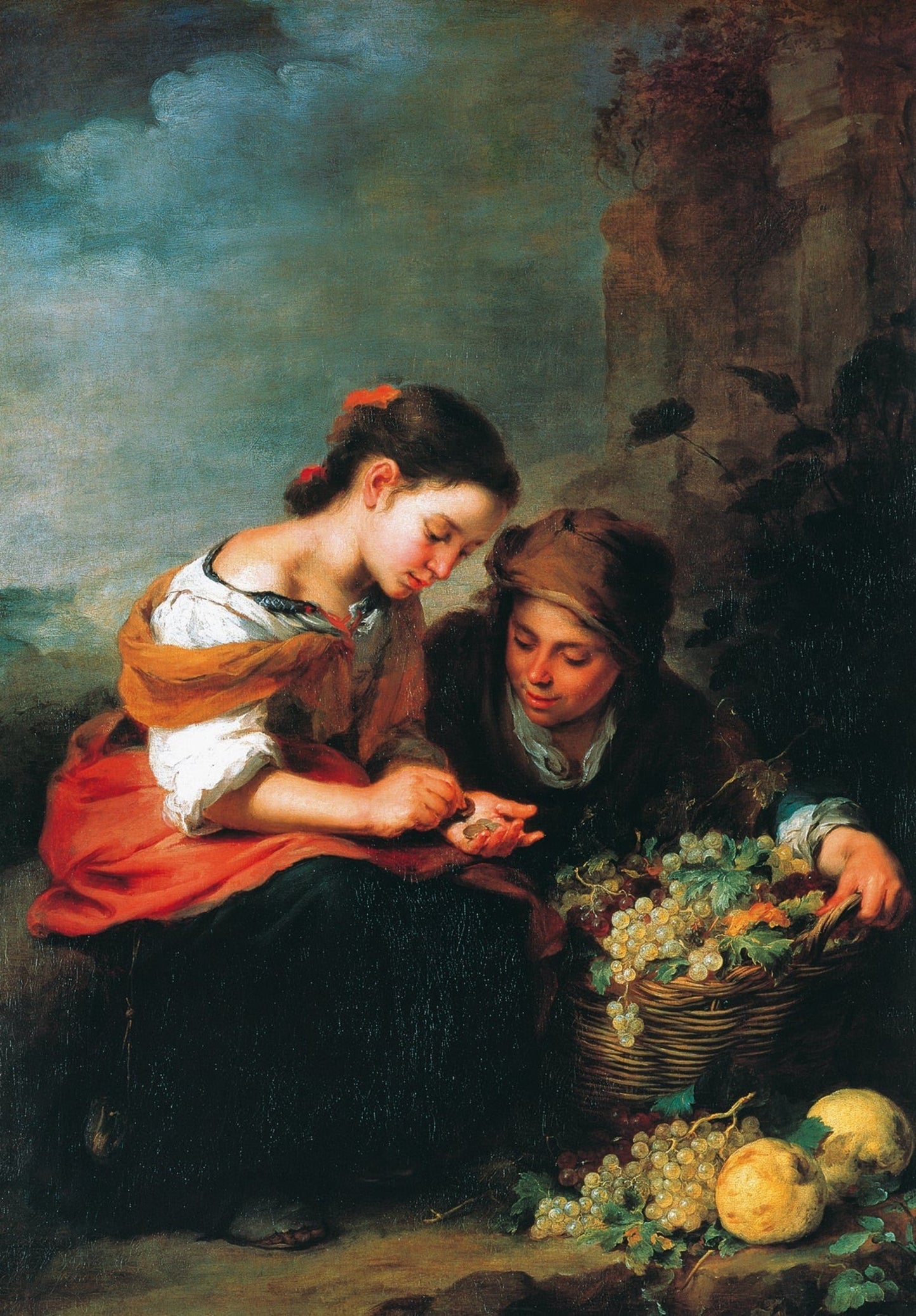 Art Print B.E. Murillo - Die kleine Obsthändlerin 48x69cm