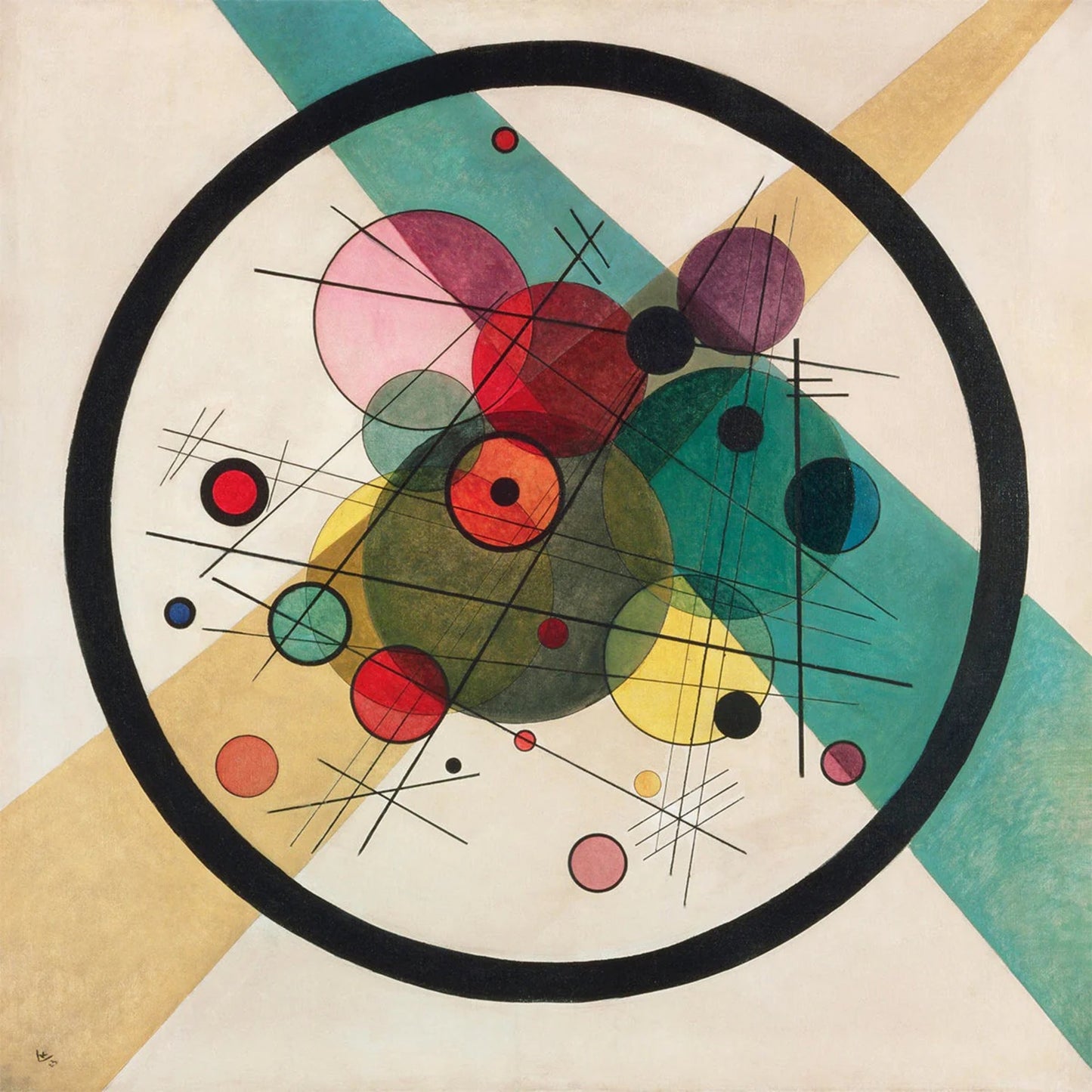 Art Print Wassily Kandinsky - Kreis im Kreis 70x70cm