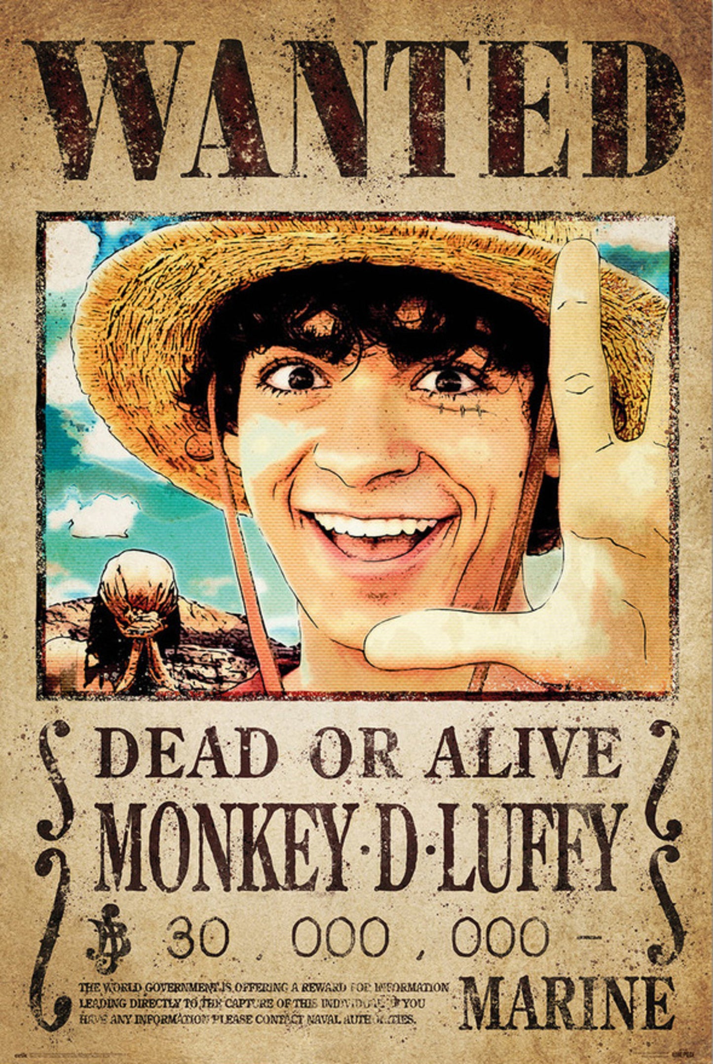 Poster One Piece Netflix Wanted Monkey D Luffy 61x91,5cm