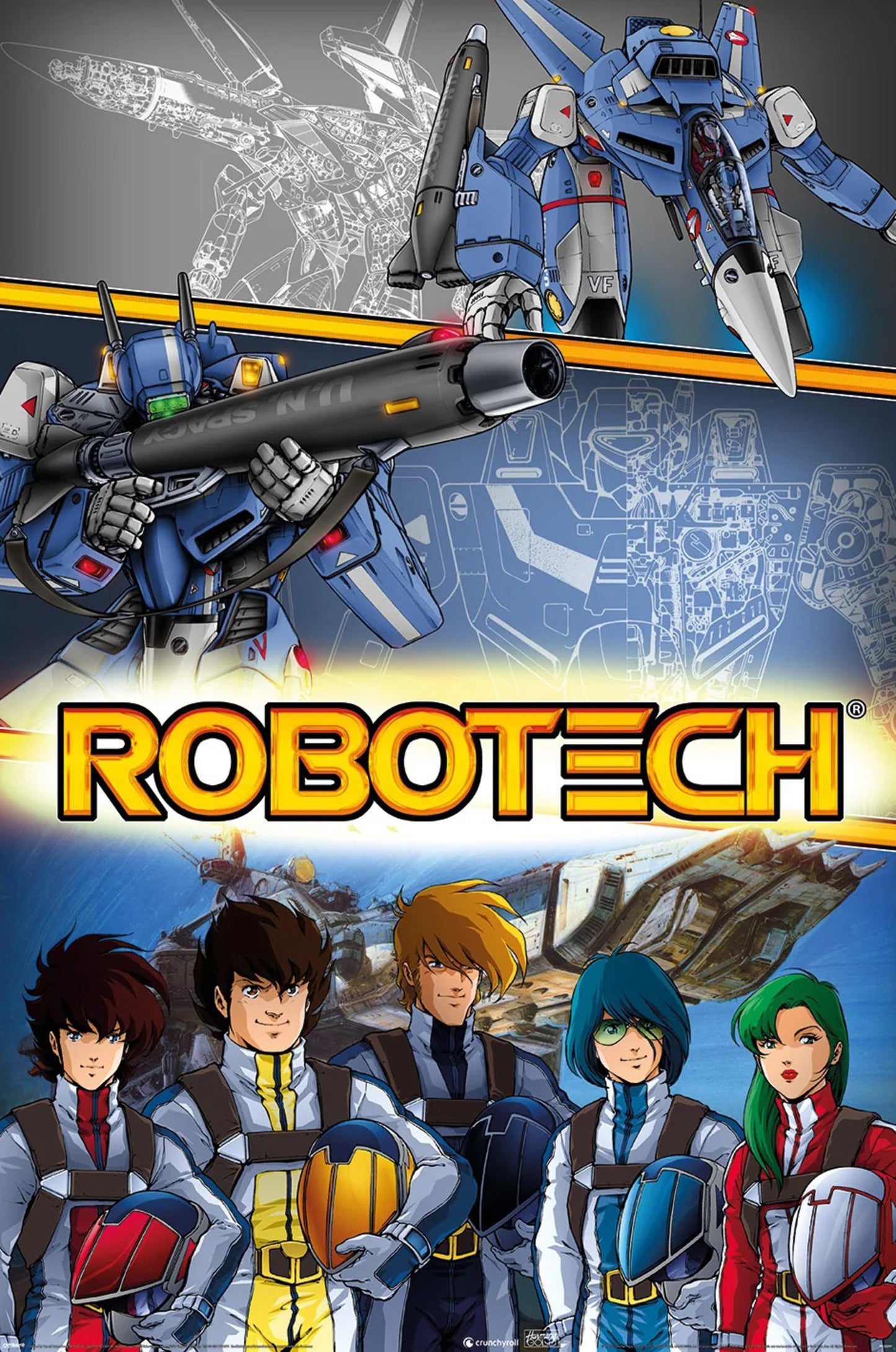 Poster Robotech Vf Crew 61x91,5cm