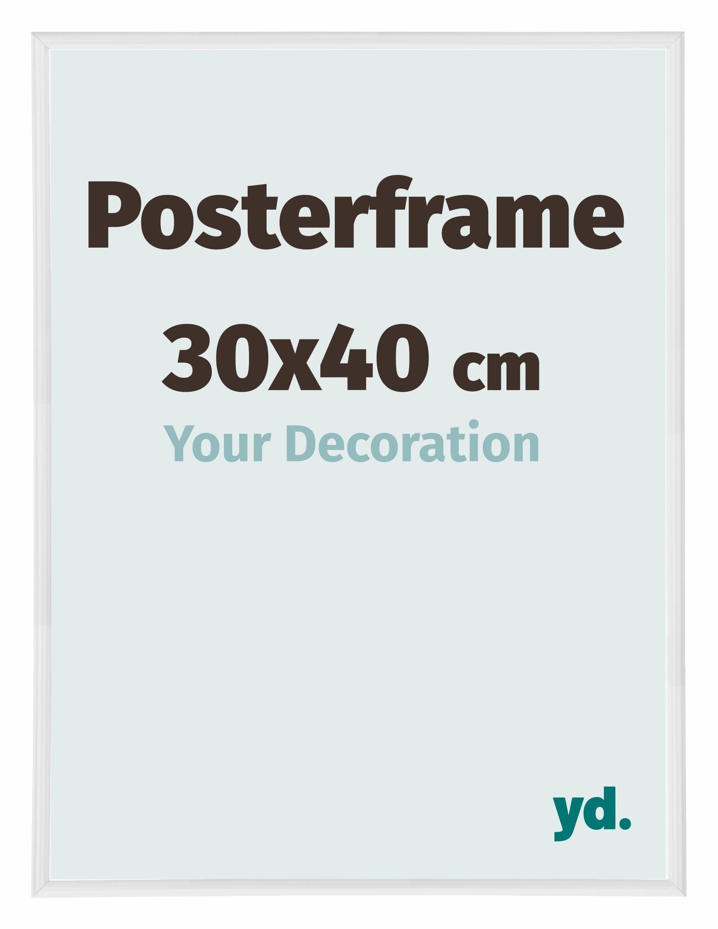 Poster Frame 30x40cm White High Gloss Plastic Paris