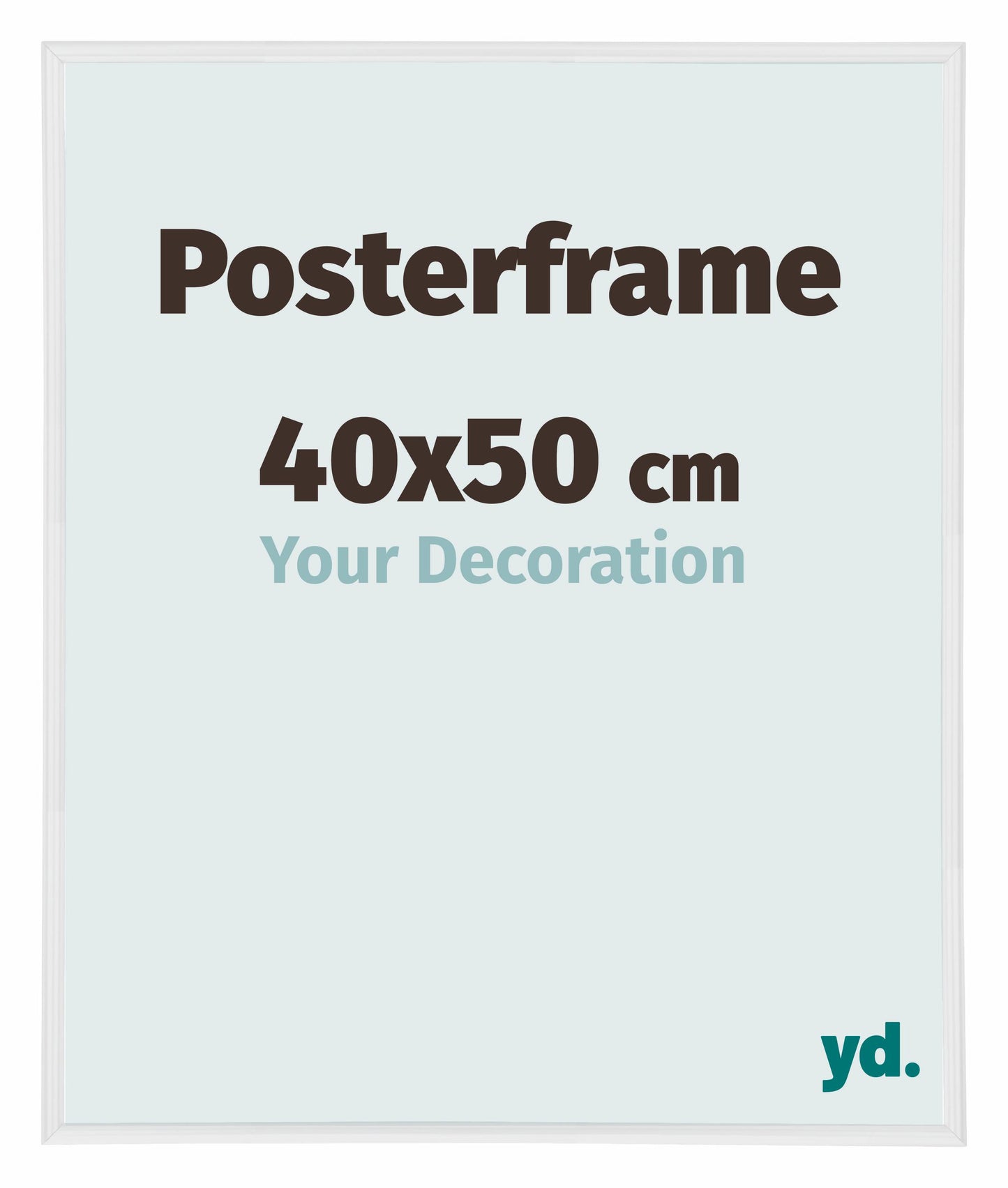 Poster Frame 40x50cm White High Gloss Plastic Paris
