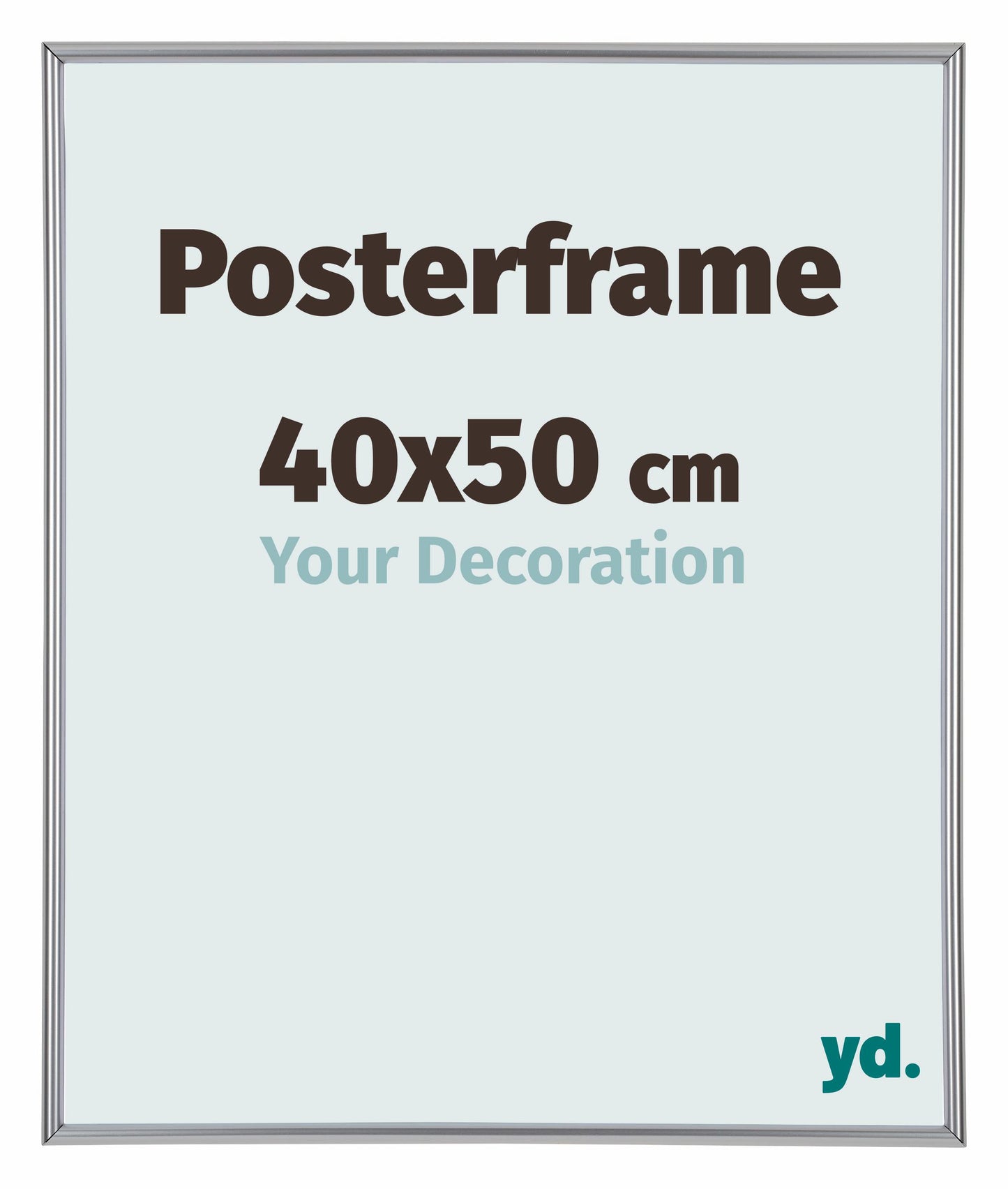 Poster Frame 40x50cm Silver High Gloss Plastic Paris