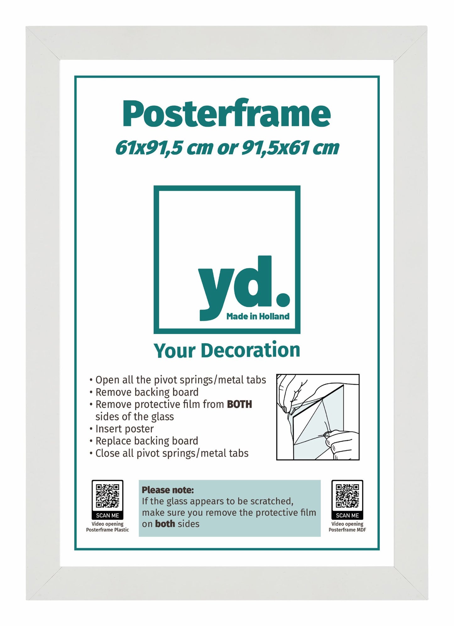Poster Frame 61x91,5cm White Mat MDF Parma