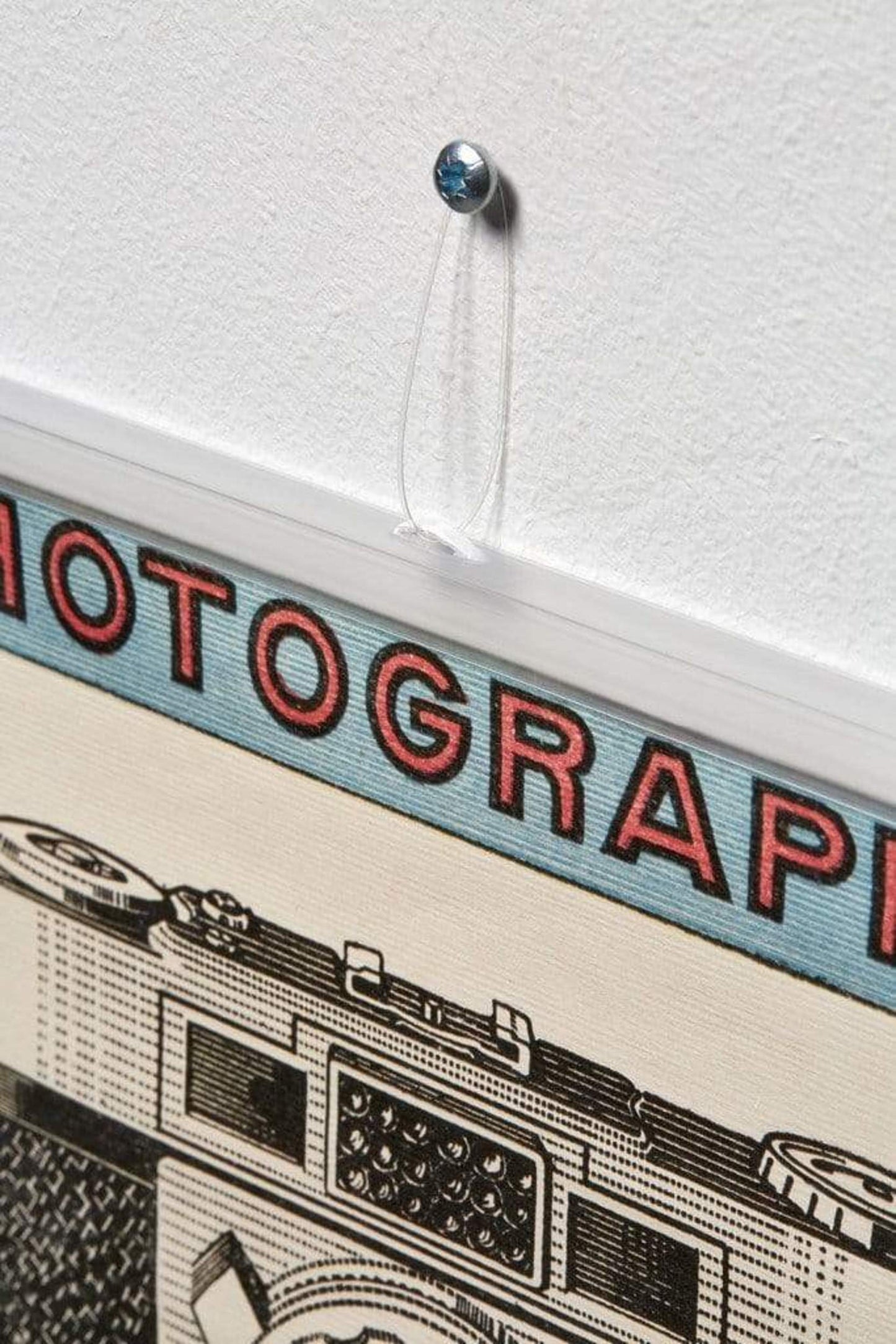 Poster Hangers Transparent 90cm - Strips with hanging Eyelets