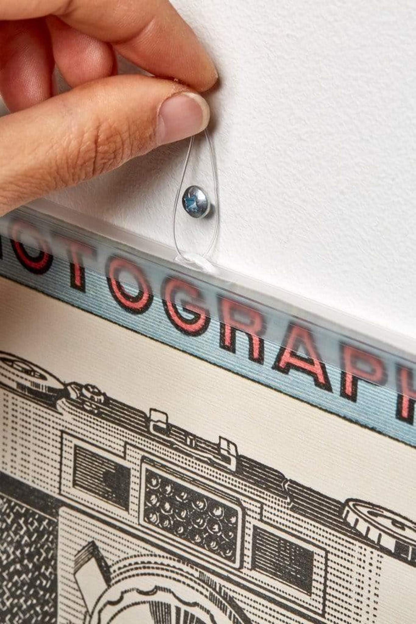 Poster Hangers Transparent 90cm - Strips with hanging Eyelets