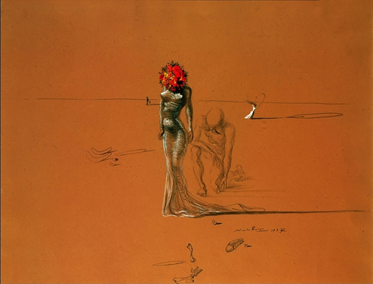 Art Print Salvador Dali - Female with Head of Flowers 80x60cm