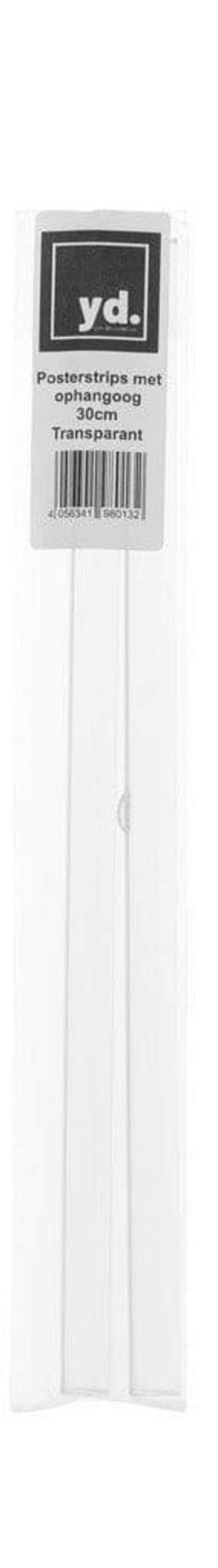 Poster Hangers Transparent 30cm - Strips with hanging Eyelets