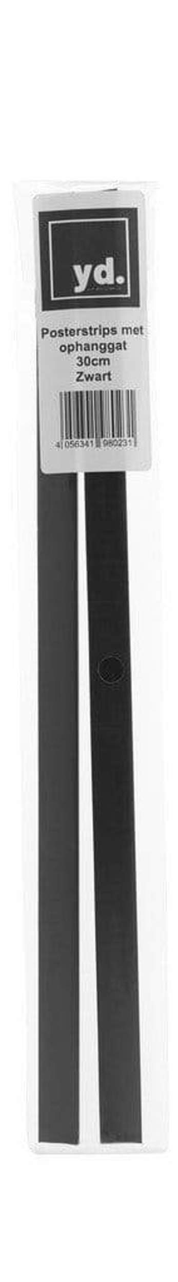 Poster Hangers Black 30cm - Strips with Hole Groove