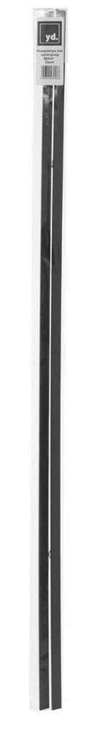 Poster Hangers Black 100cm - Strips with hanging Eyelets