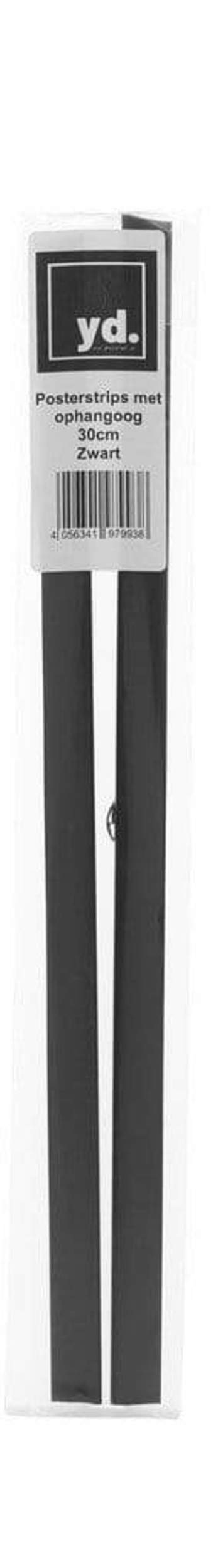 Poster Hangers Black 30cm - Strips with hanging Eyelets