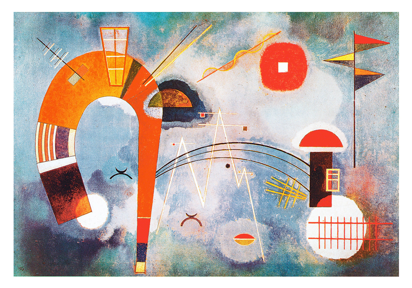 Art Print Wassily Kandinsky - Rond et pointu 100x70cm
