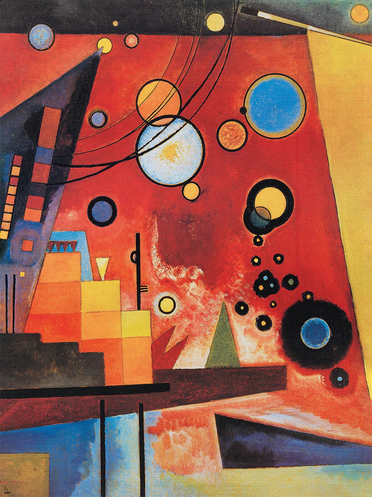 Art Print Wassily Kandinsky - Schweres Rot 60x80cm