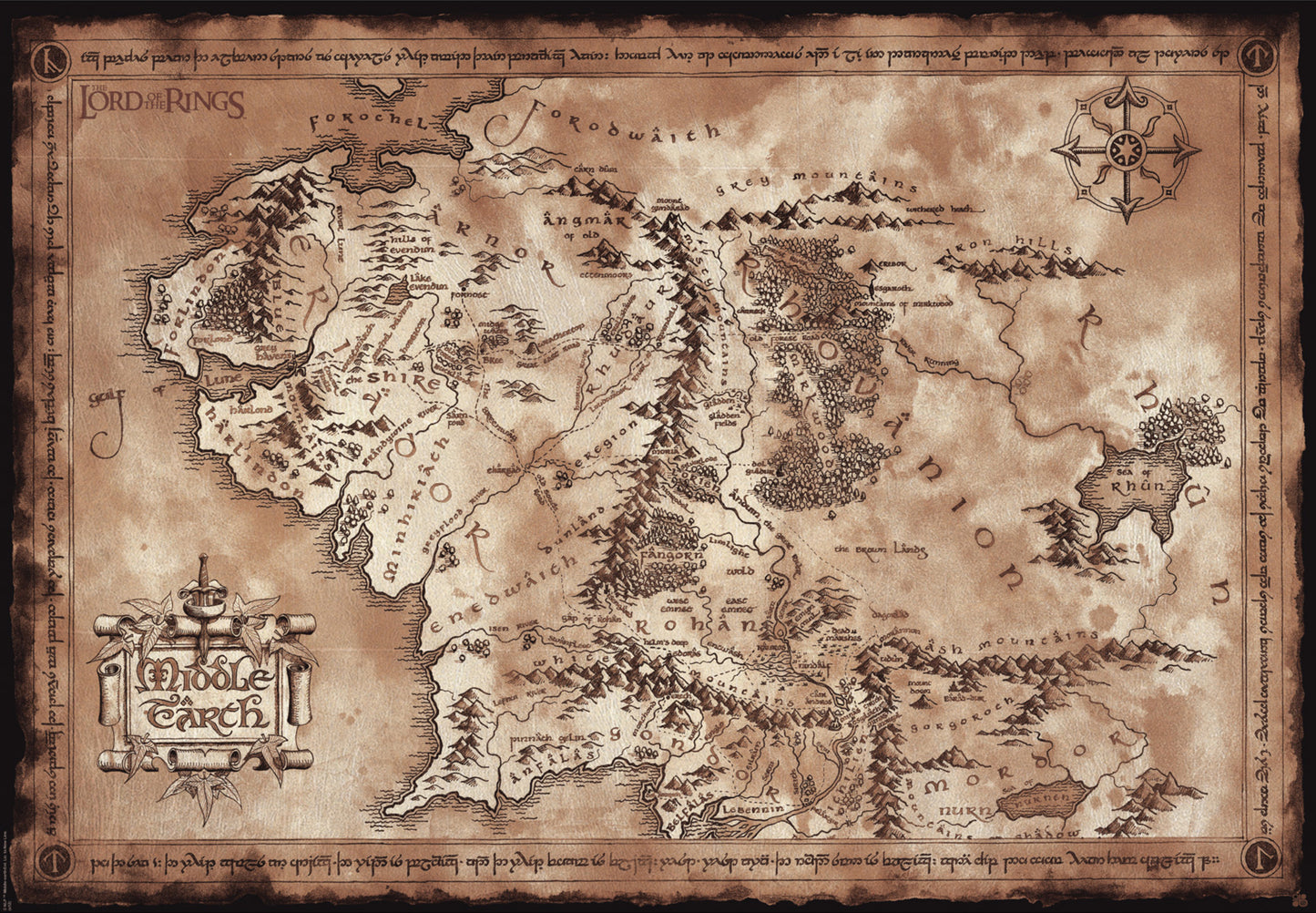 Poster Lord of the Rings Map 91,5x61cm