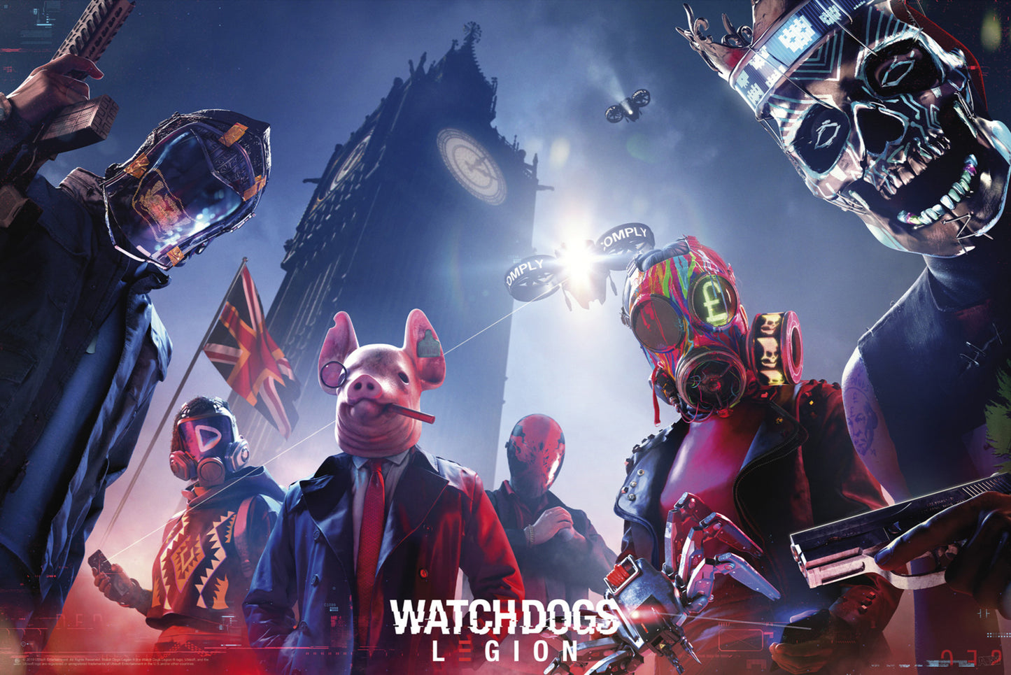 Poster Watch Dogs - Keyart Legion 91,5x61cm