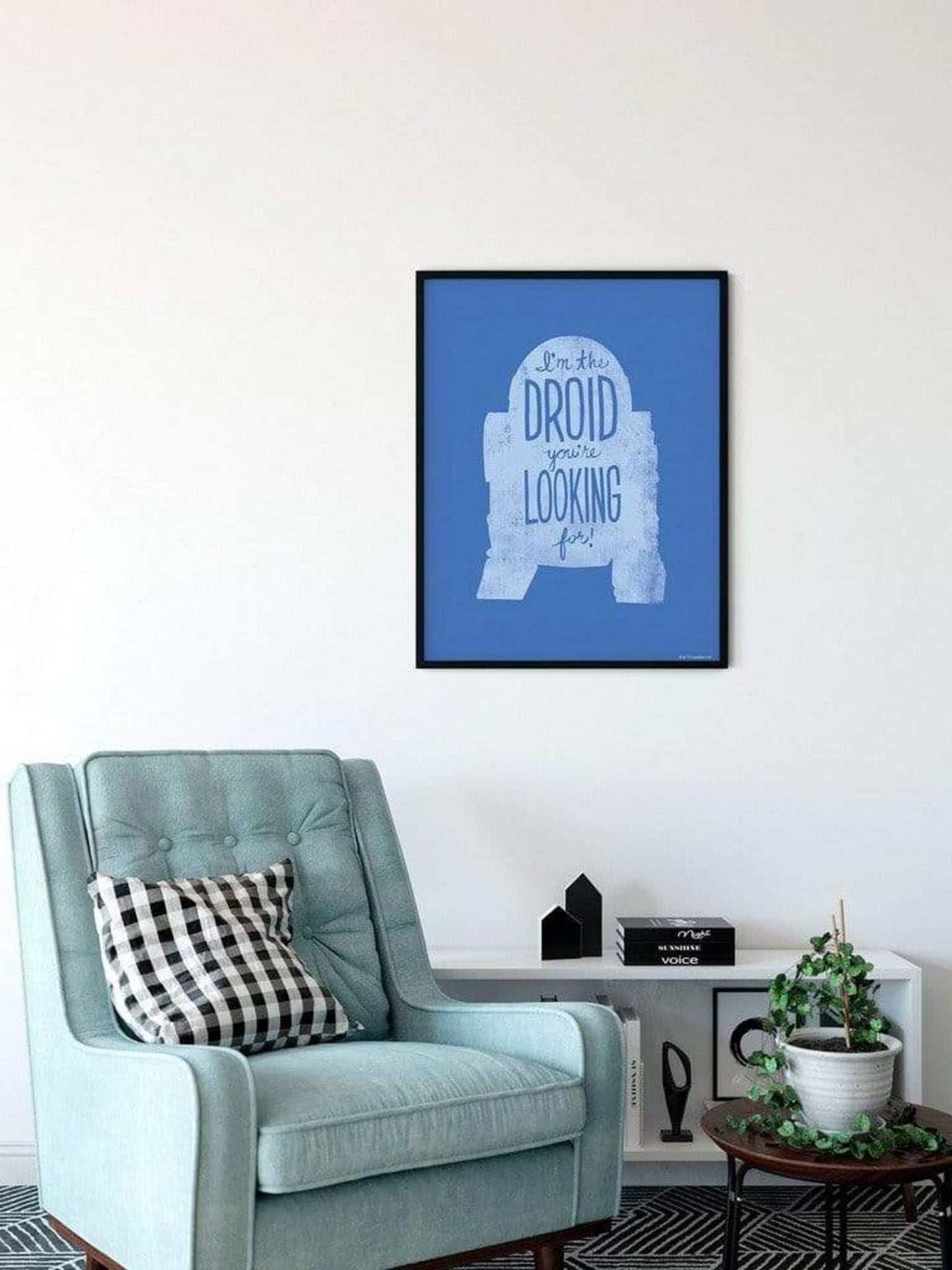 Art Print Star Wars Silhouette Quotes R2D2 50x70cm