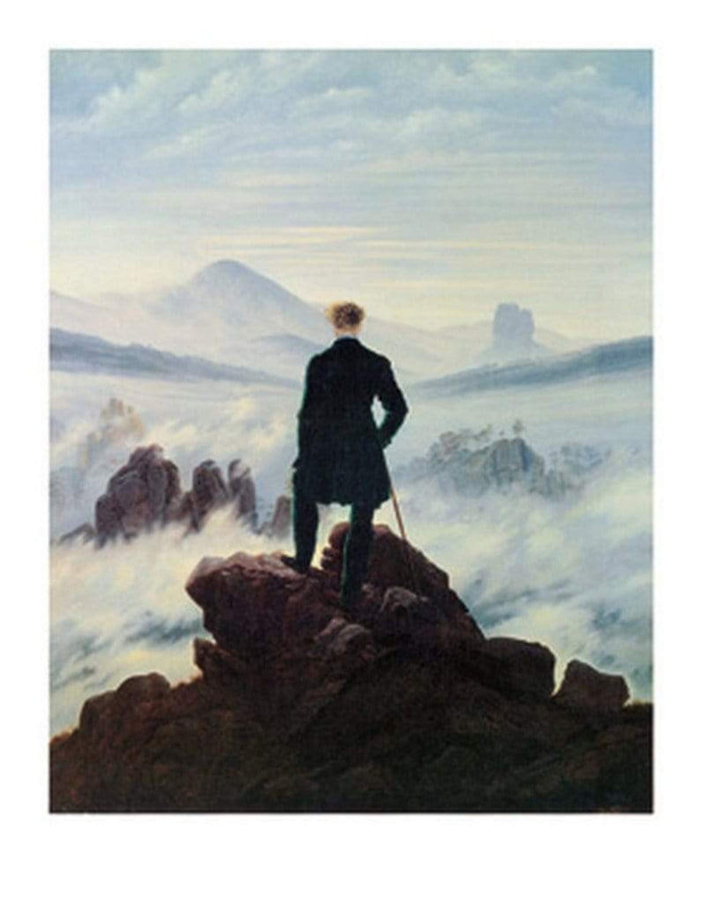 Art Print Caspar David Friedrich - Der Wanderer im Nebelmeer 70x90cm