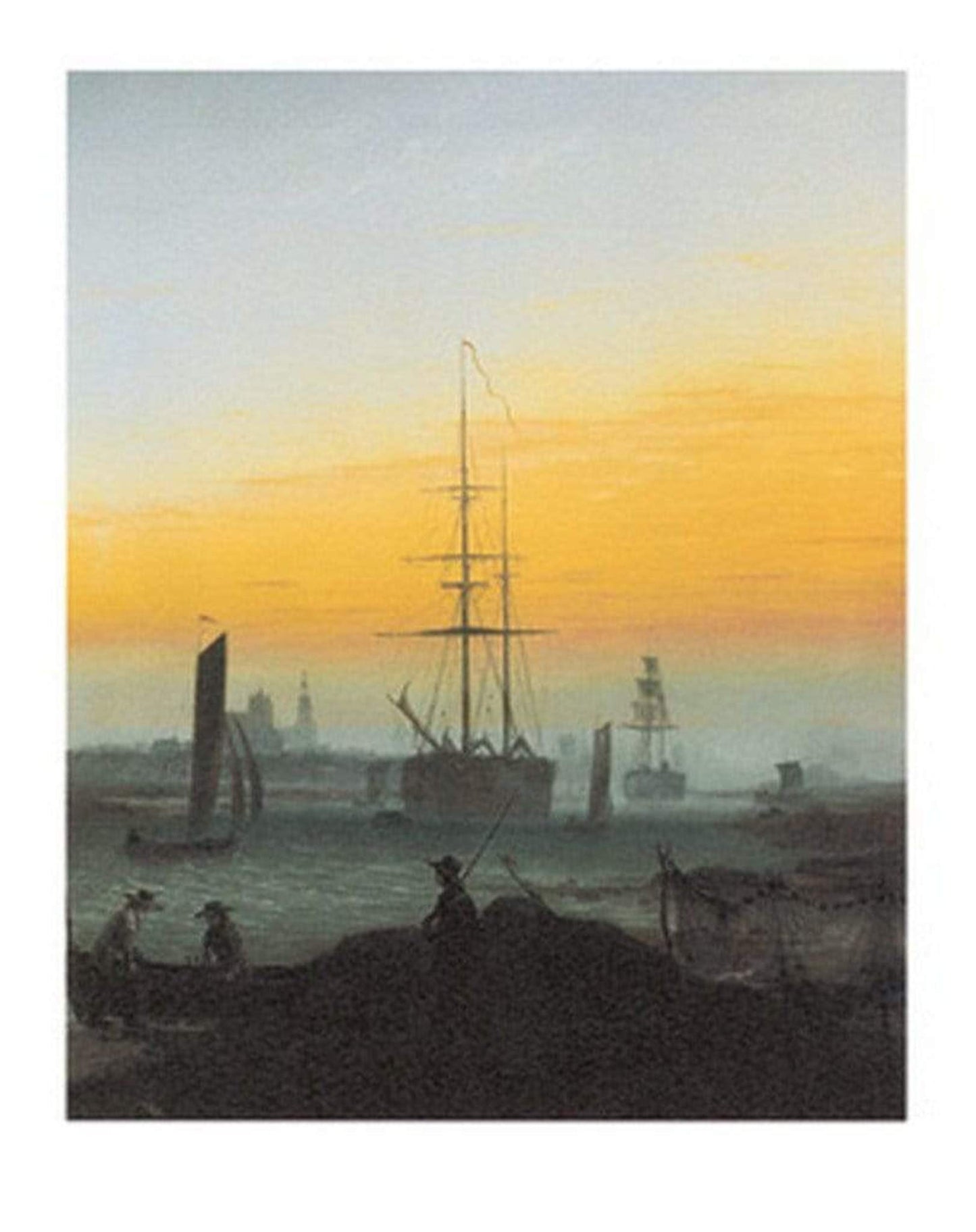 Art Print Caspar David Friedrich - Der Greifswalder Hafen 30x40cm