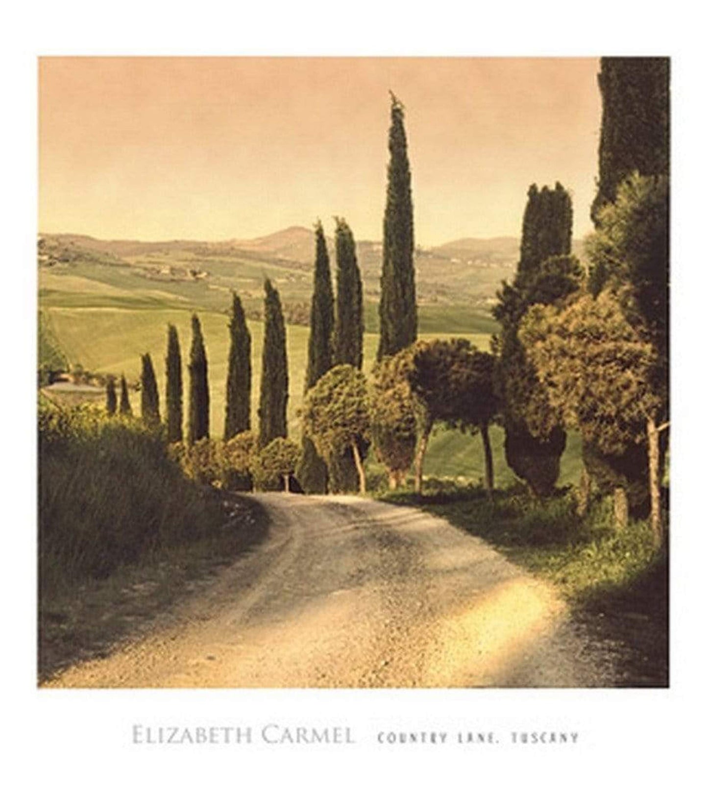 Art Print Elisabeth Carmel - Country Lane, Tuscany 45x50cm