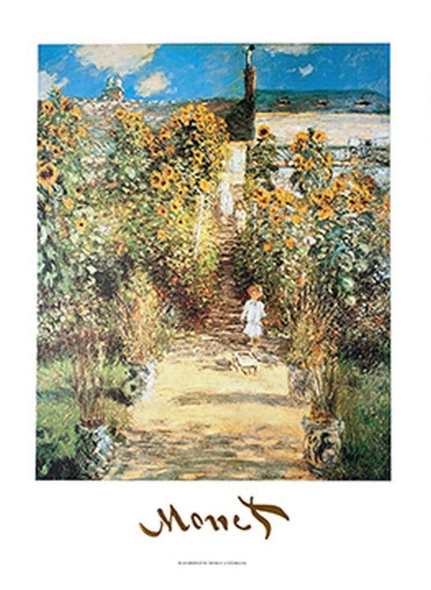 Art Print Claude Monet - The Monet's Garden at Vétheuil 50x70cm