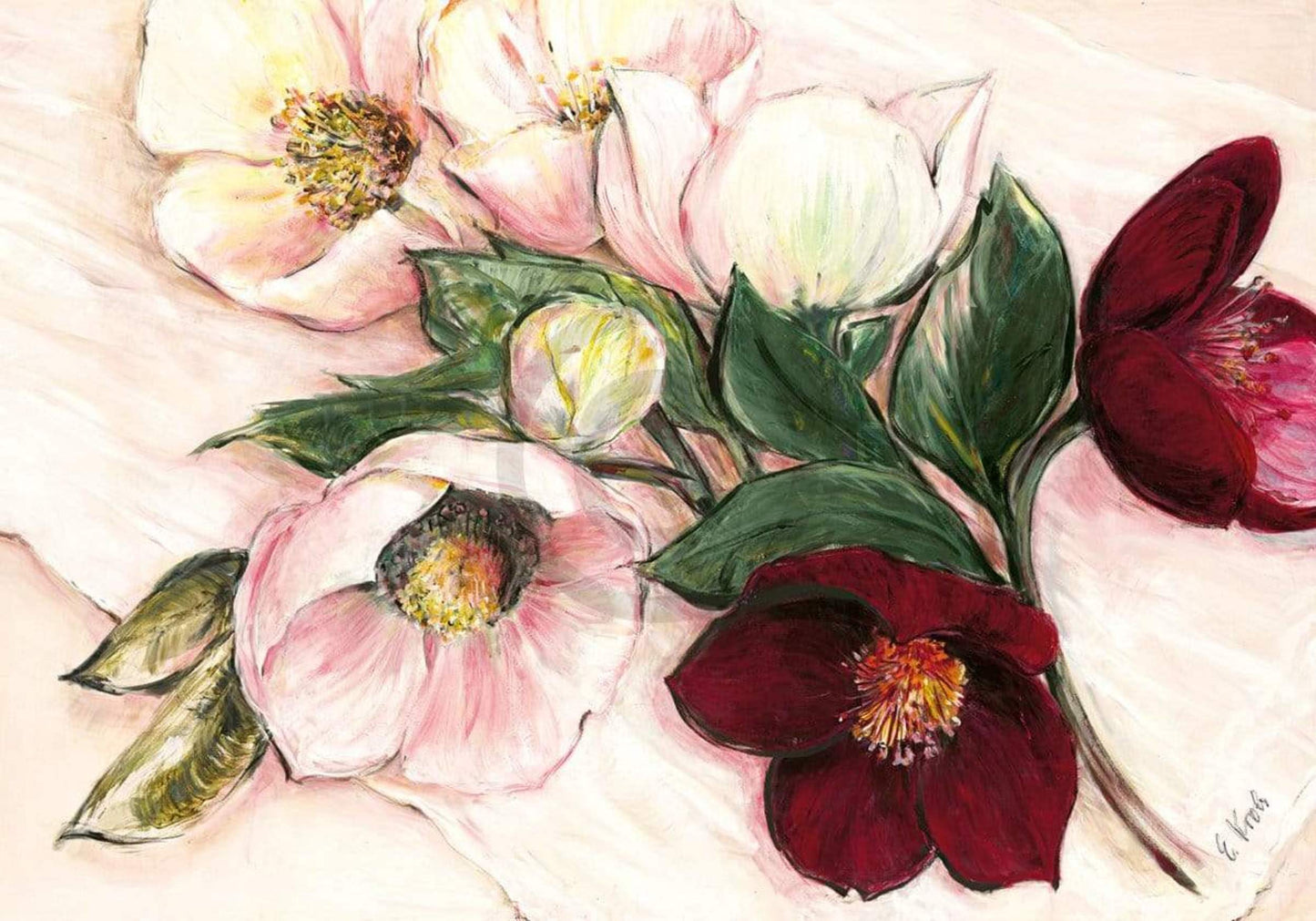 Art Print Elisabeth Krobs - Elegant Anemones 100x70cm