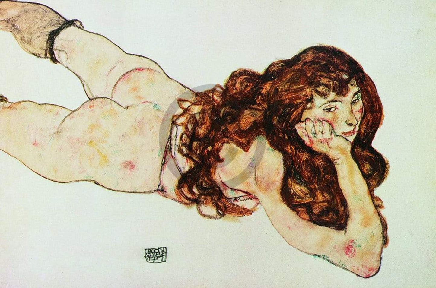 Art Print Egon Schiele - Nudo di ragazza 90x60cm