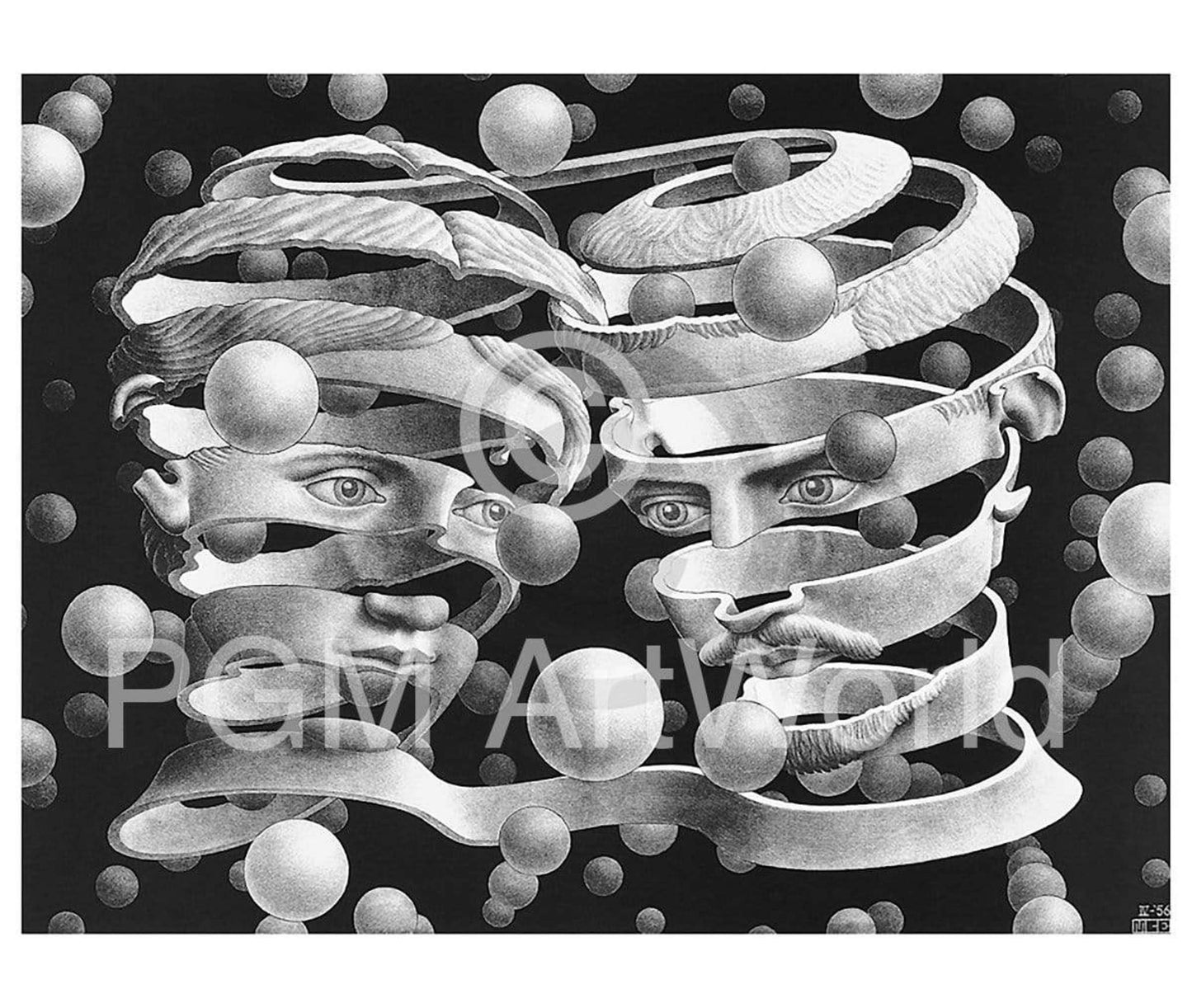 Art Print M. C. Escher - Band ohne Ende 65x55cm