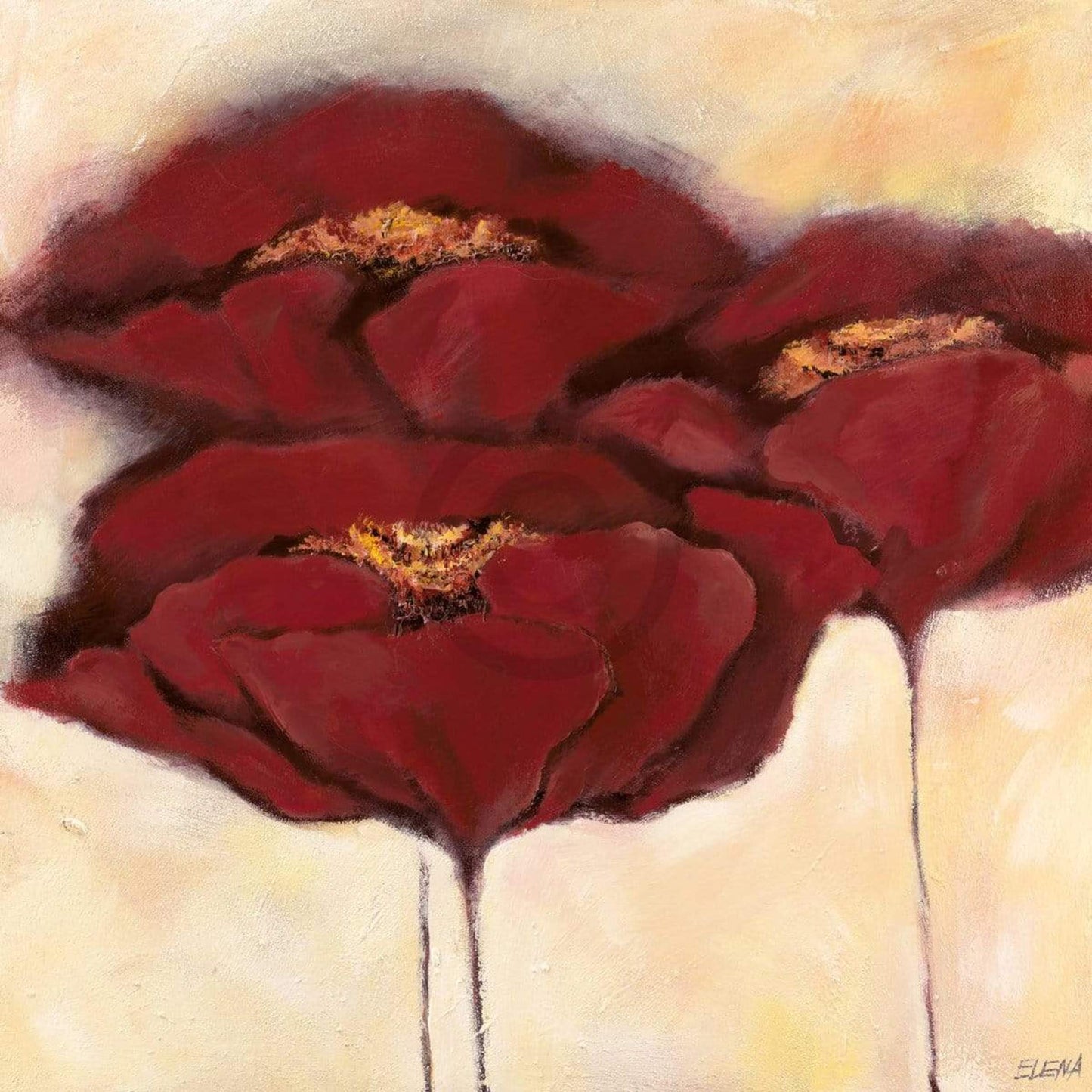 Art Print Elena Filatov - Mohn in Milch I 70x70cm