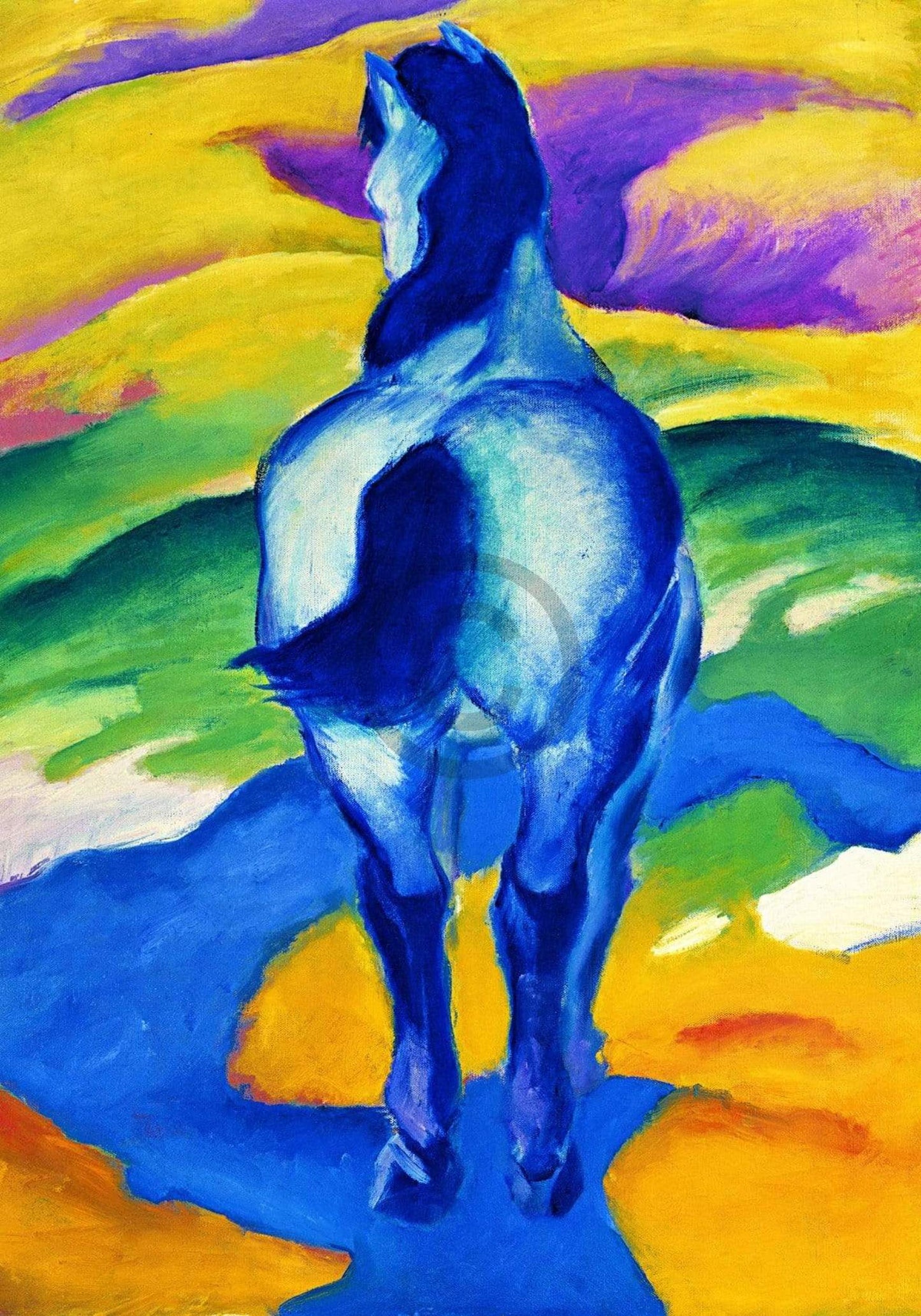 Art Print Franz Marc - Blaues Pferd II 70x100cm