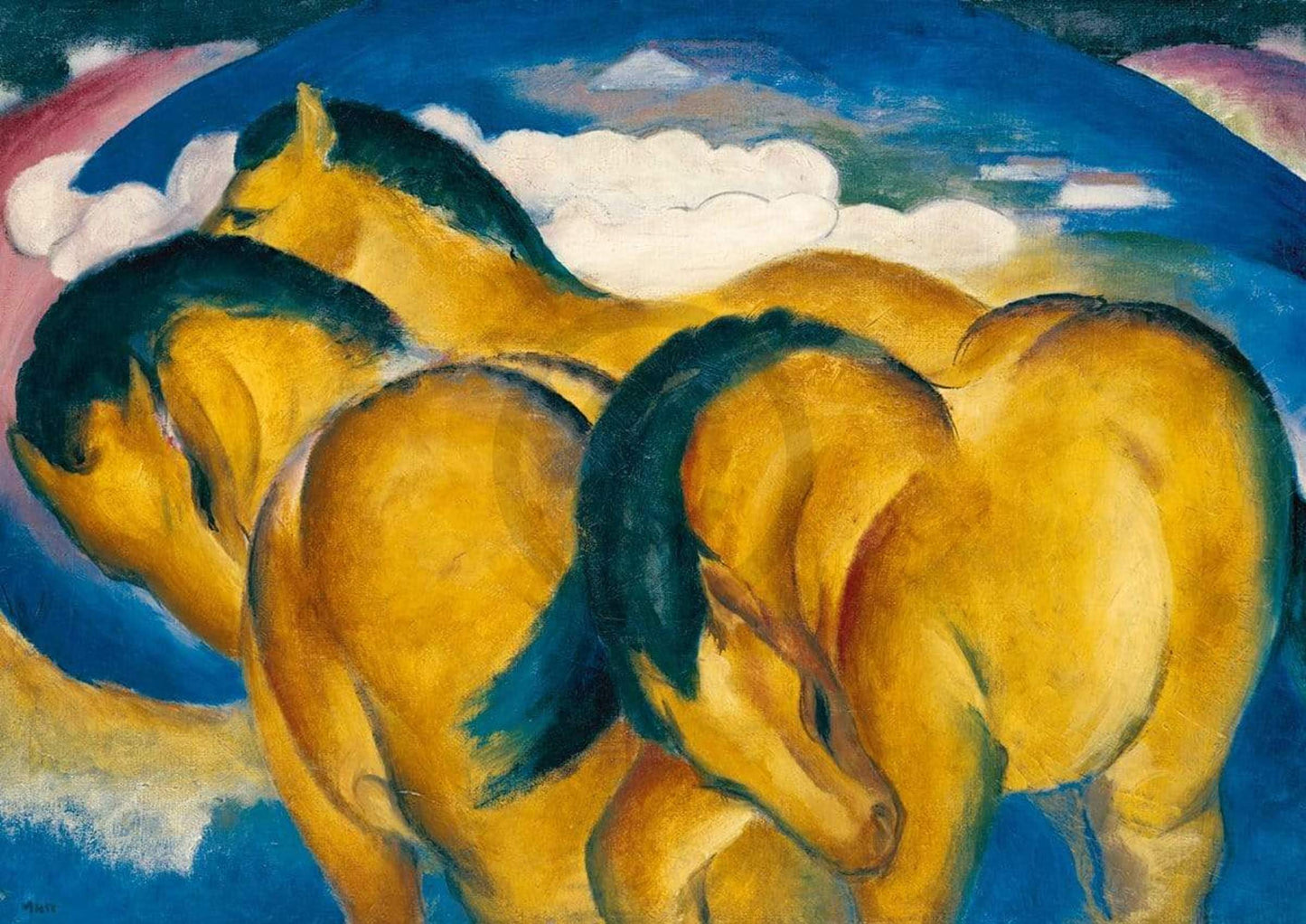 Art Print Franz Marc - Die kleinen gelben Pferde 29.7x21cm