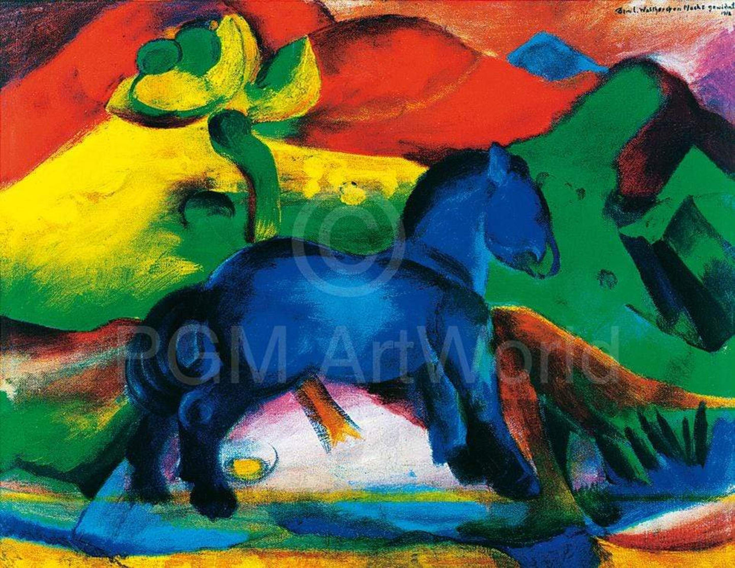 Art Print Franz Marc - Blaues Pferdchen 80x60cm