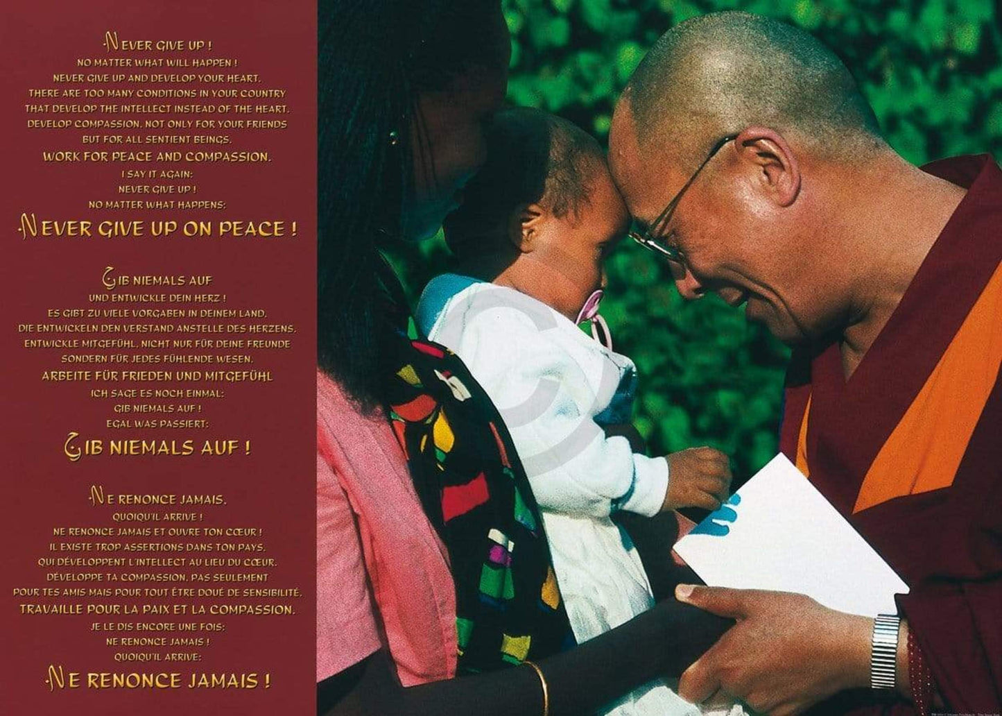 Art Print Johannes Frischknecht - Dalai Lama with Child 70x50cm