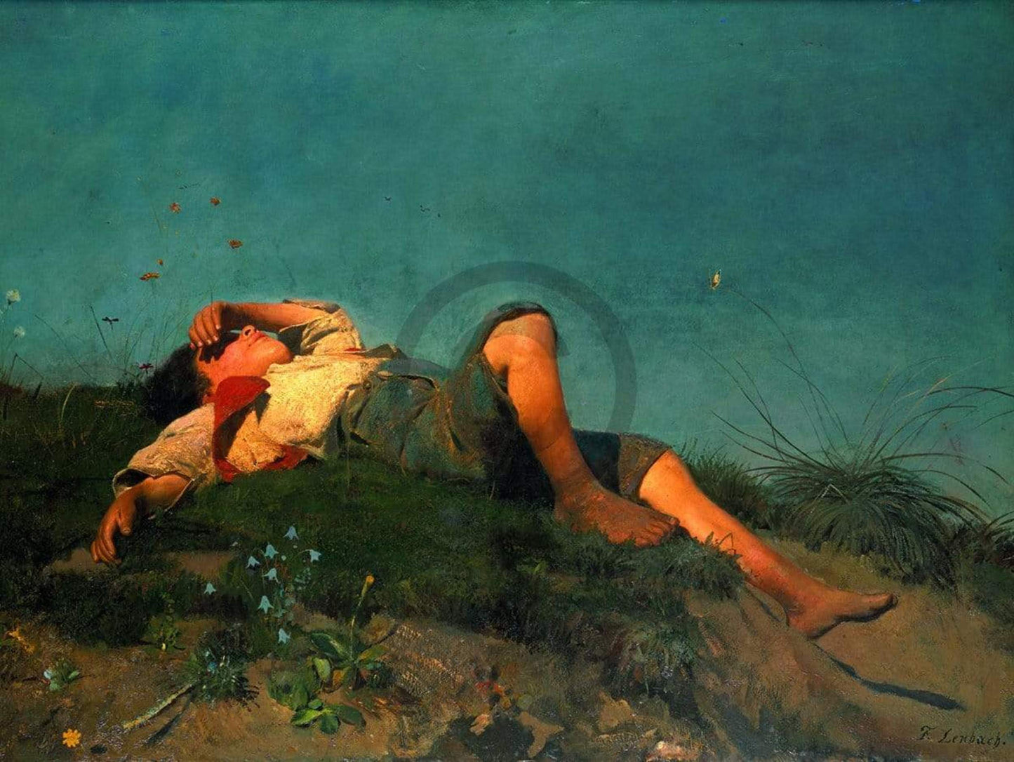 Art Print Franz Von Lenbach - Hirtenknabe 80x60cm