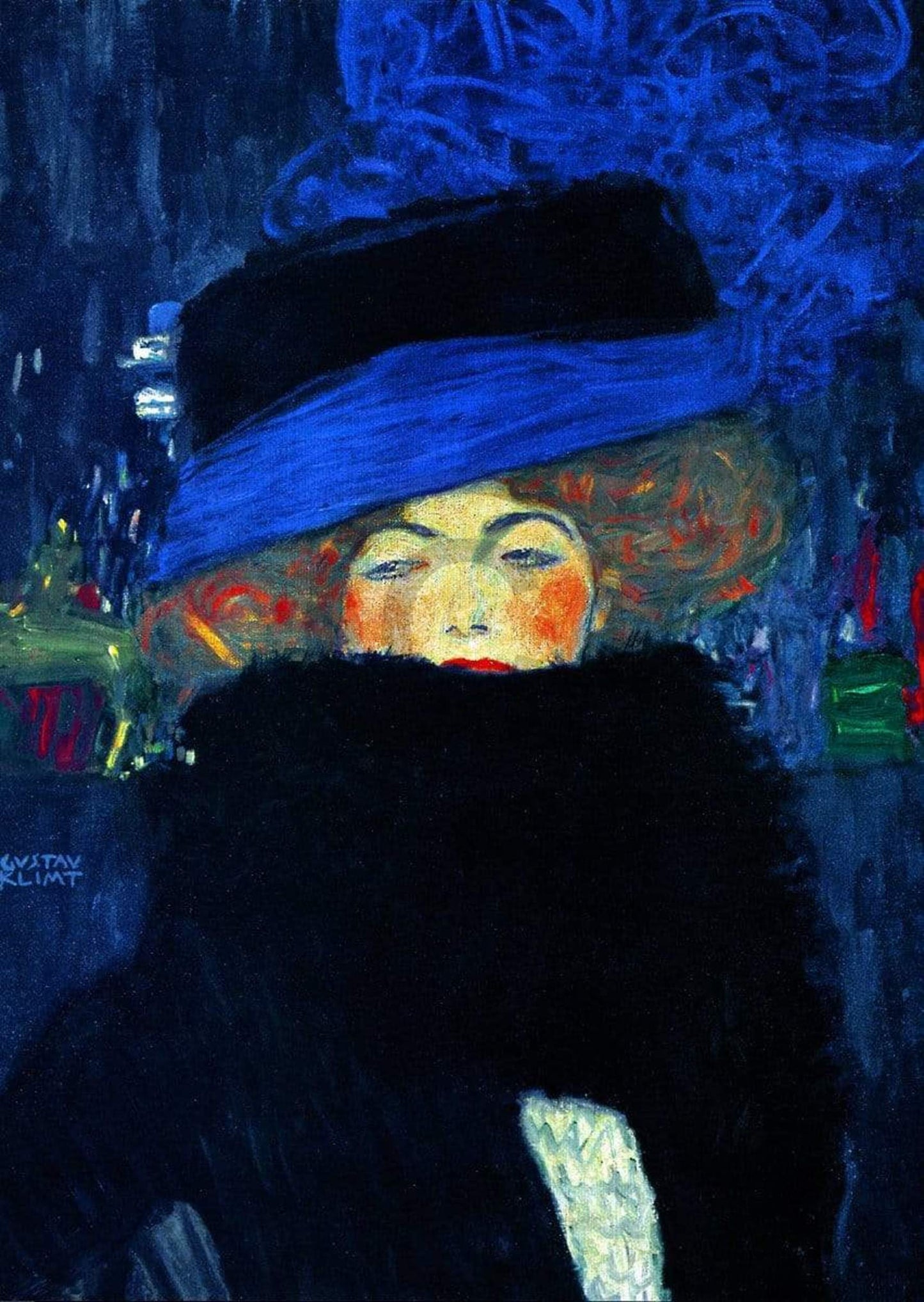 Art Print Gustav Klimt - Lady with Hat 50x70cm