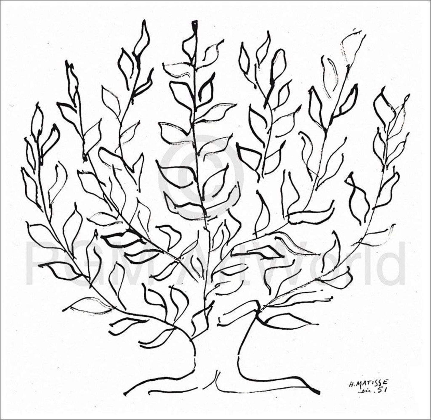Art Print Henri Matisse - Le platane 100x100cm