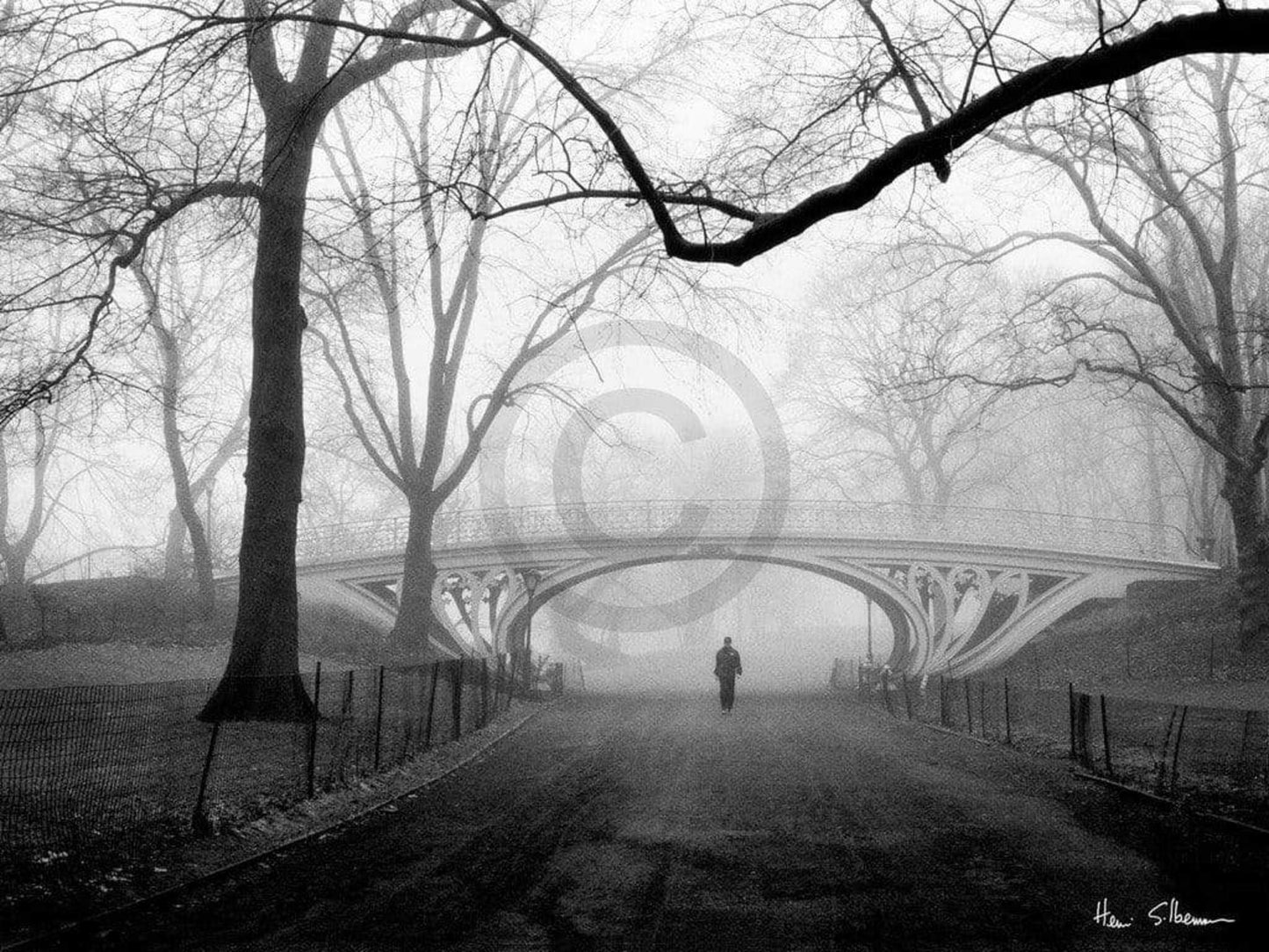 Art Print Henri Silberman - Gothic Bridge, Central Park NYC 80x60cm